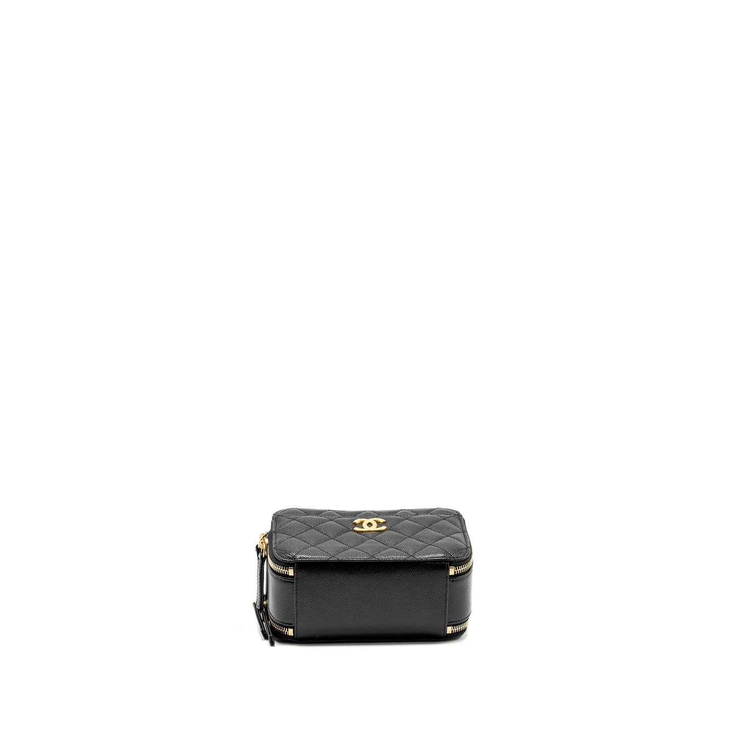 CHANEL 22s Letter Top Handle Small Vanity Case Caviar Black Brushed  (Microchip)