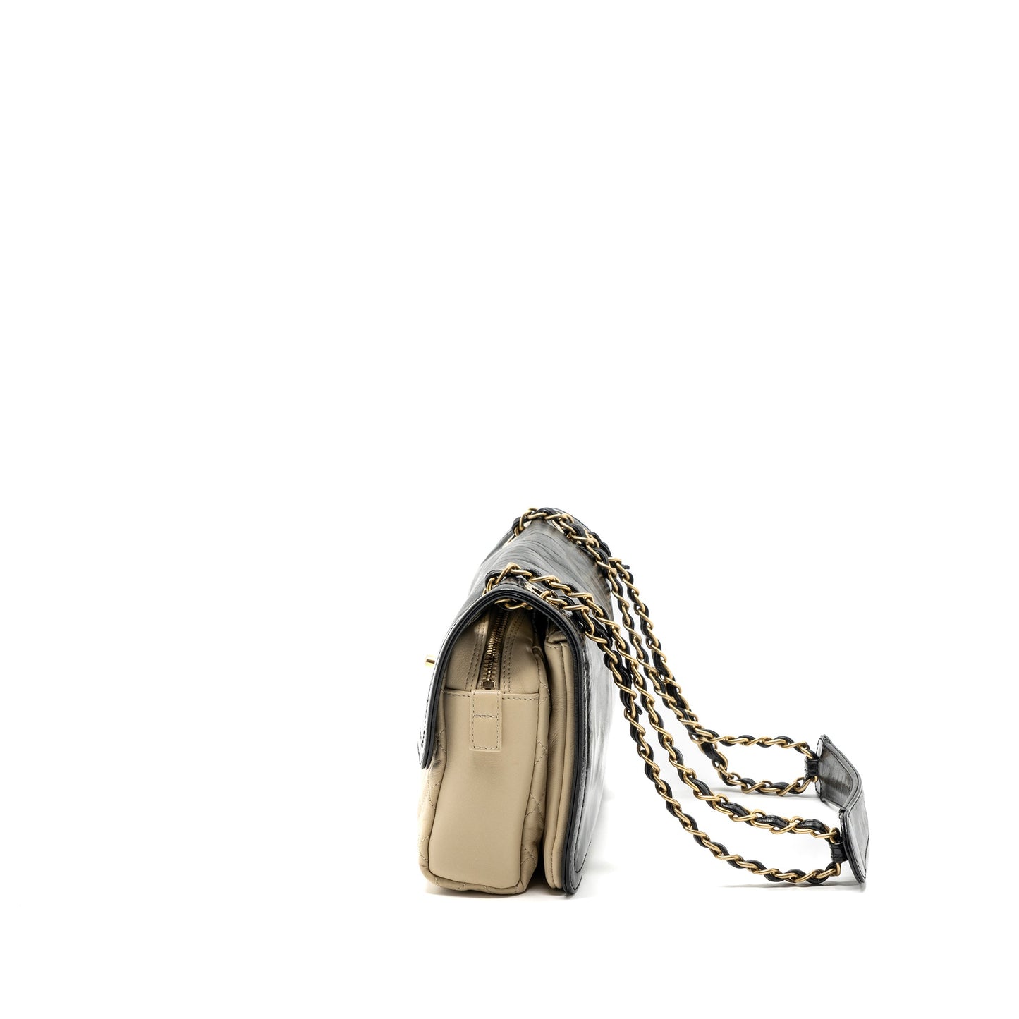 Chanel Medium In The Mix Flap Bag Leather Black/Beige/Cream