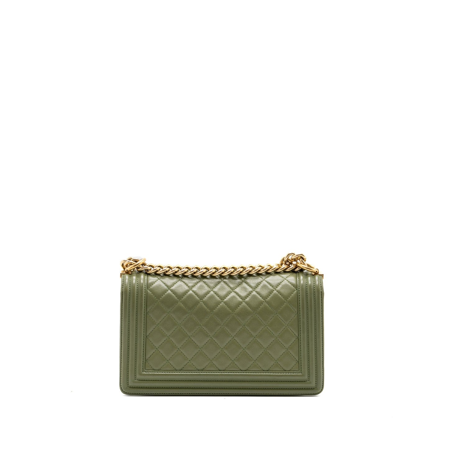 Chanel Medium boy bag lambskin green