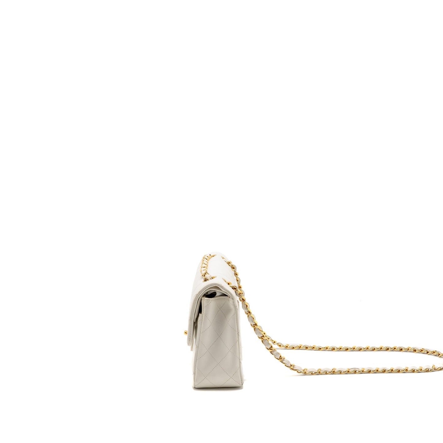 Chanel  Small Classic Double Flap Bag Lambskin White