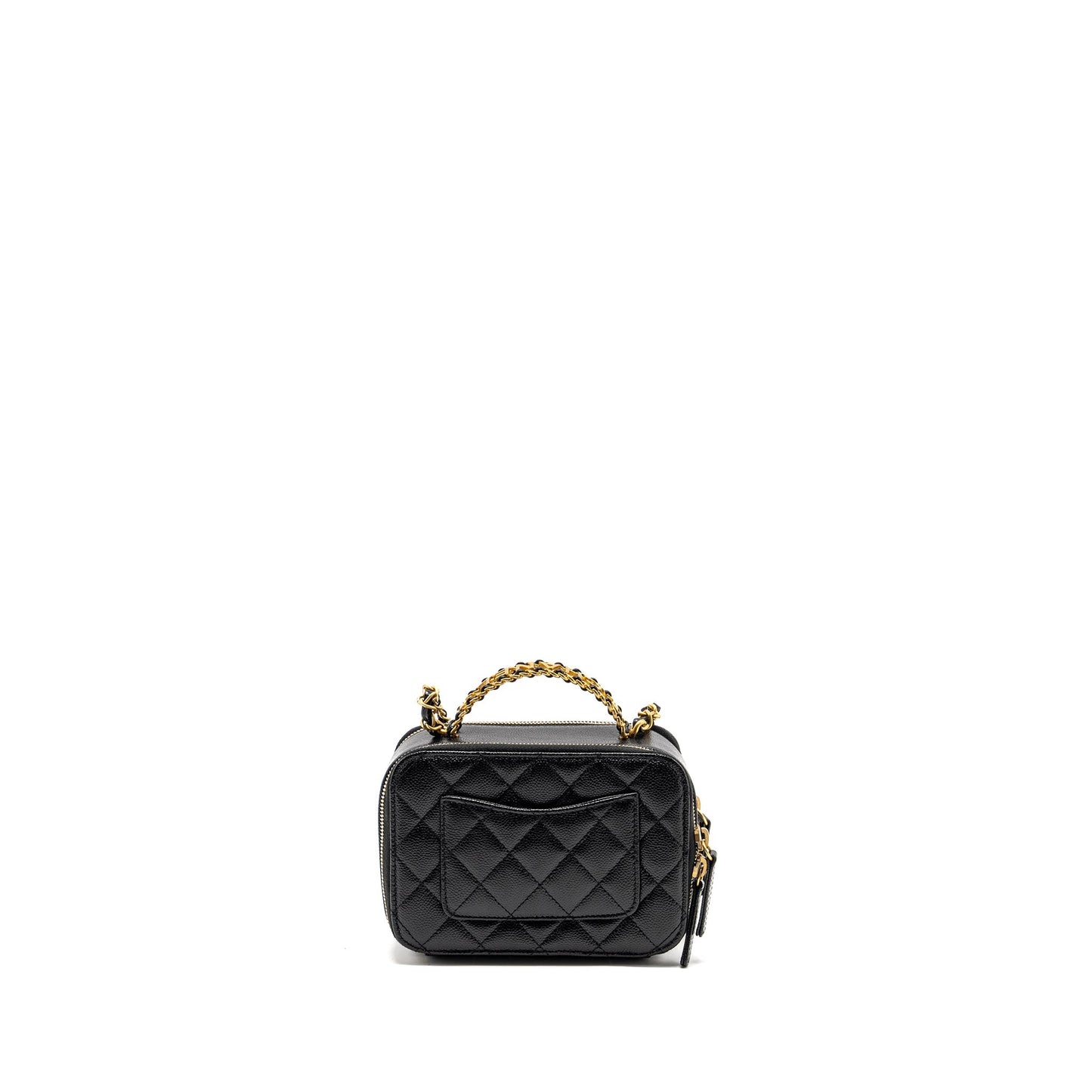 CHANEL 22s Letter Top Handle Small Vanity Case Caviar Black Brushed  (Microchip)