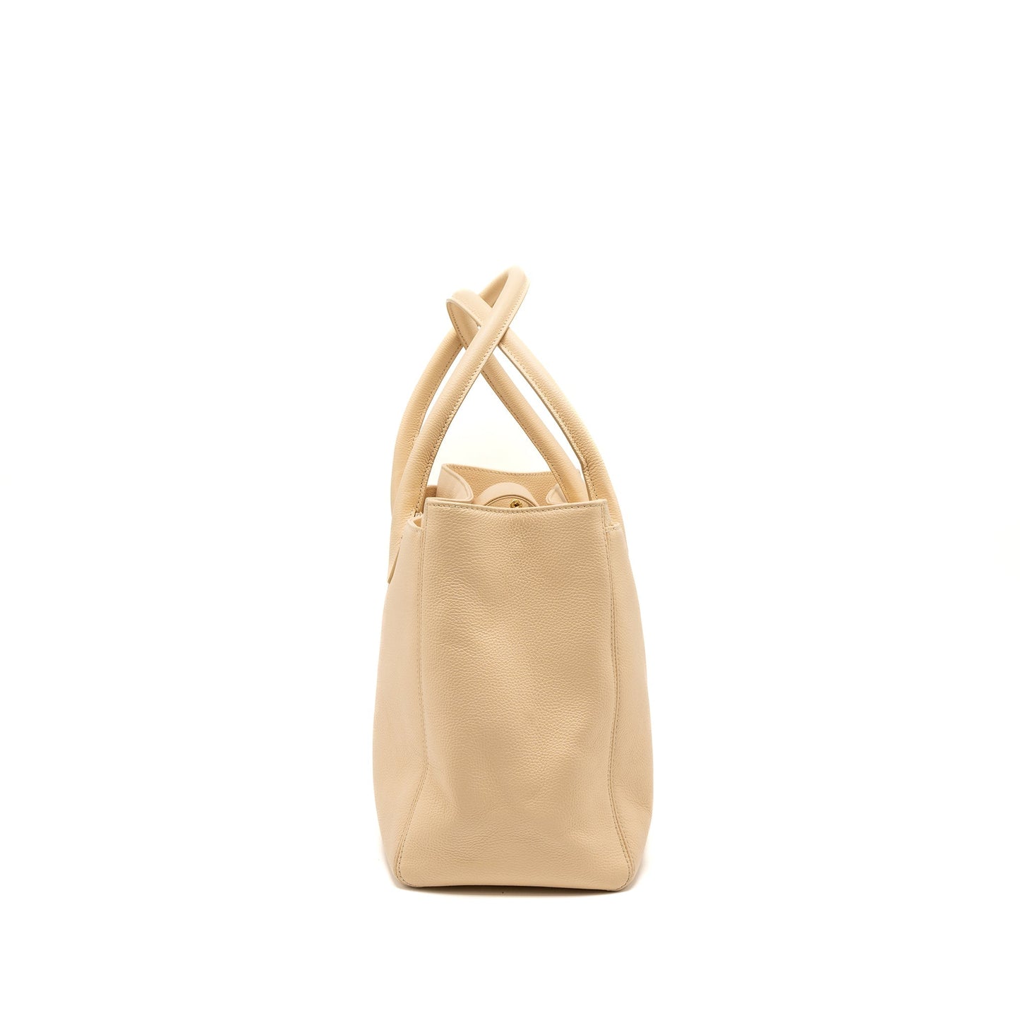 Chanel Cerf Tote Bag Grained Calfskin Beige