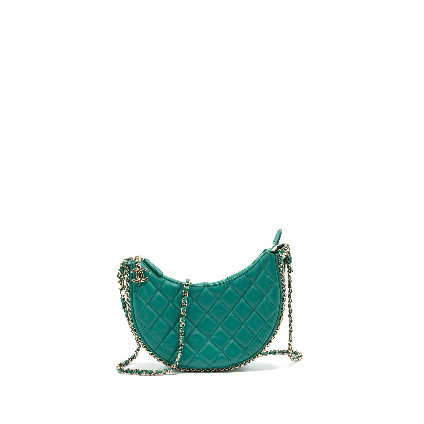 Chanel Small Moon Hobo Lambskin Green L (microchip)