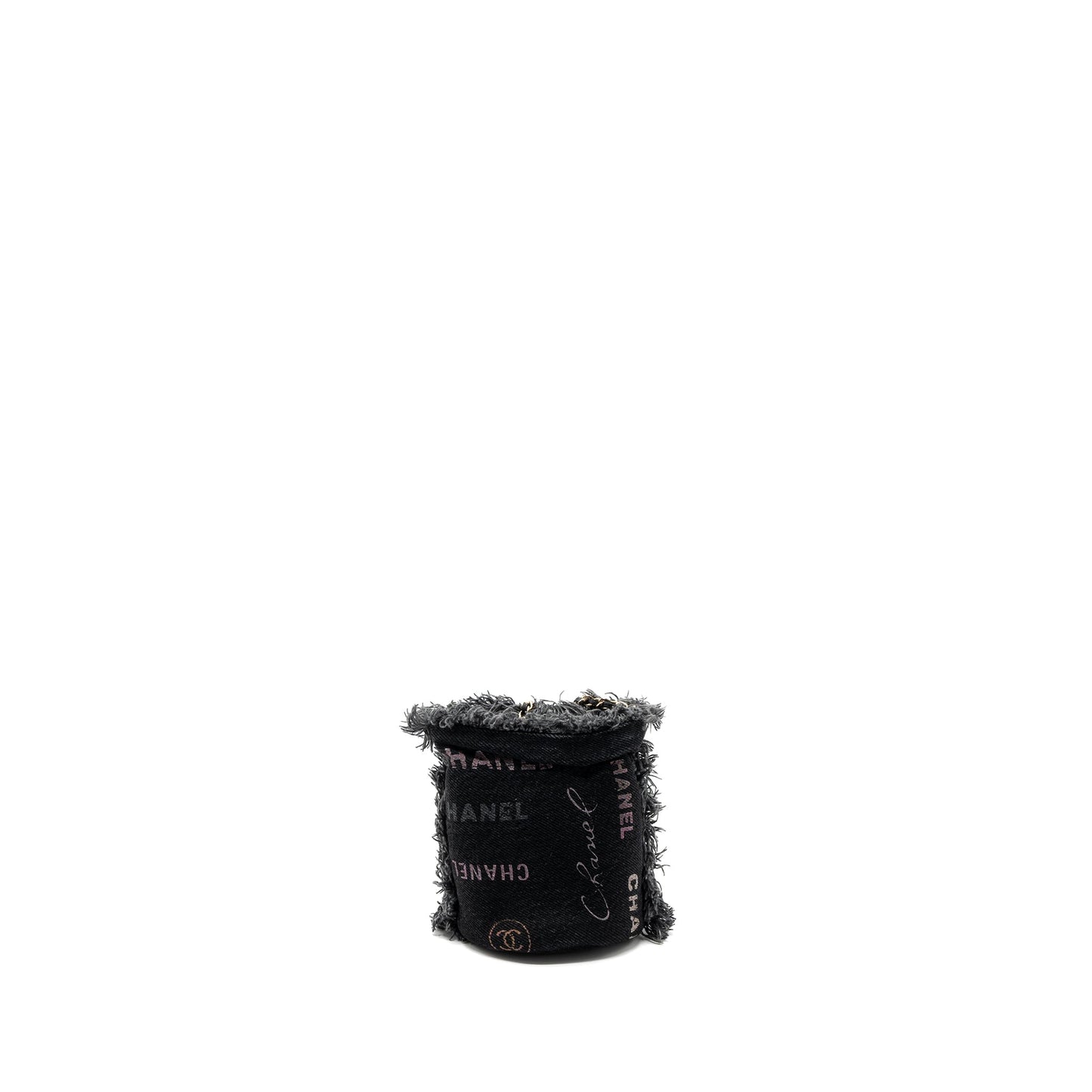 Chanel Super Mini Bucket Bag Black Denim L