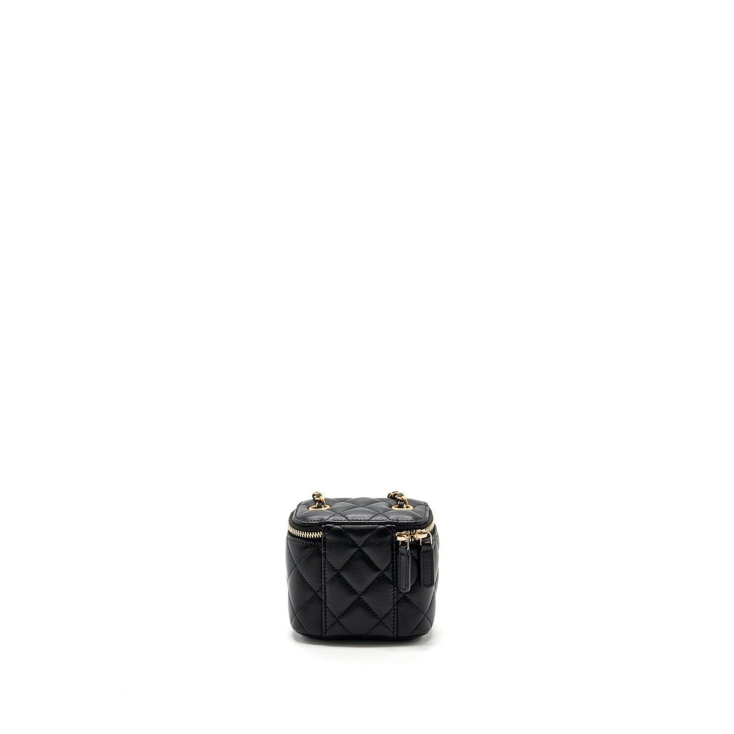 Chanel Pearl Crush mini vanity with chain lambskin black with