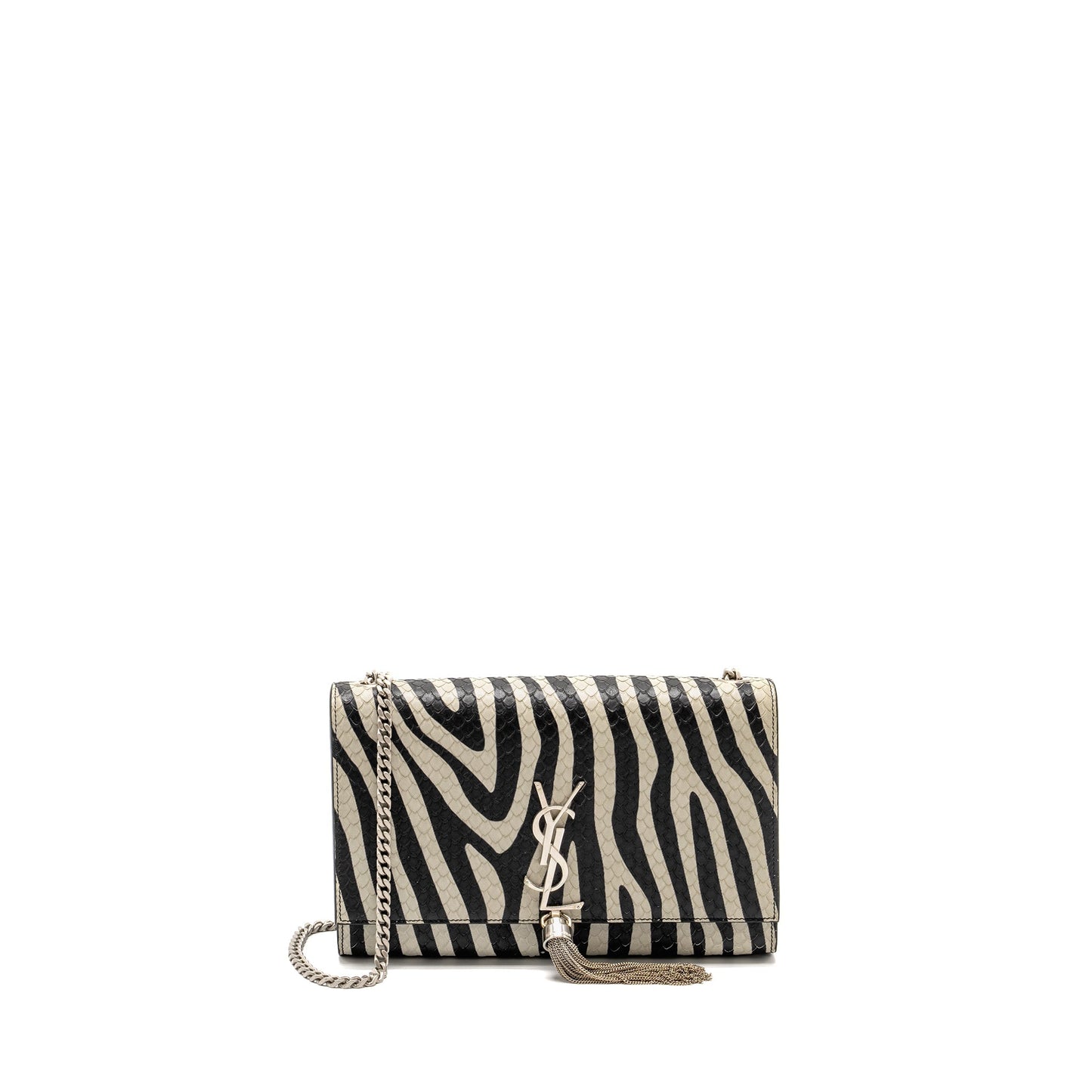 Saint Laurent/ Medium Kate Mini Purse With Tassel Embossed Leather Black/White