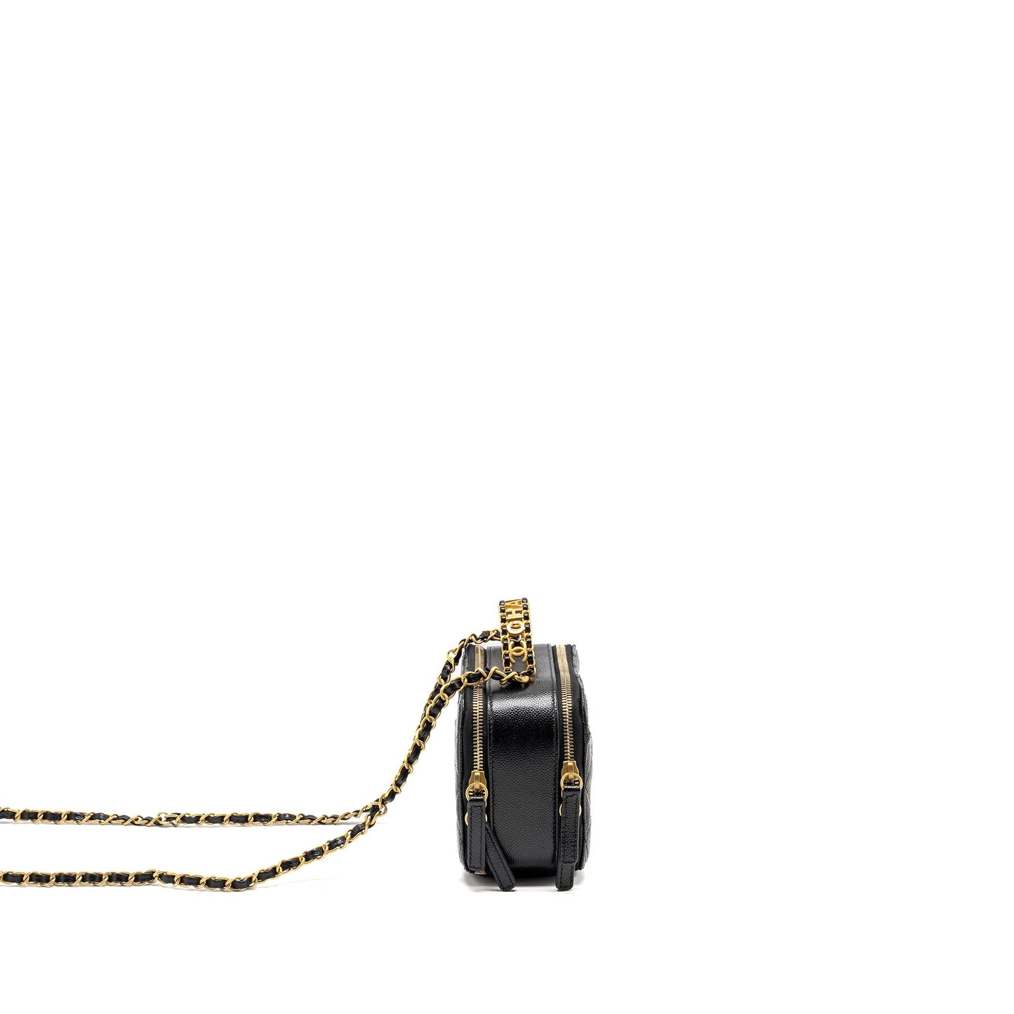 CHANEL 22s Letter Top Handle Small Vanity Case Caviar Black Brushed  (Microchip)