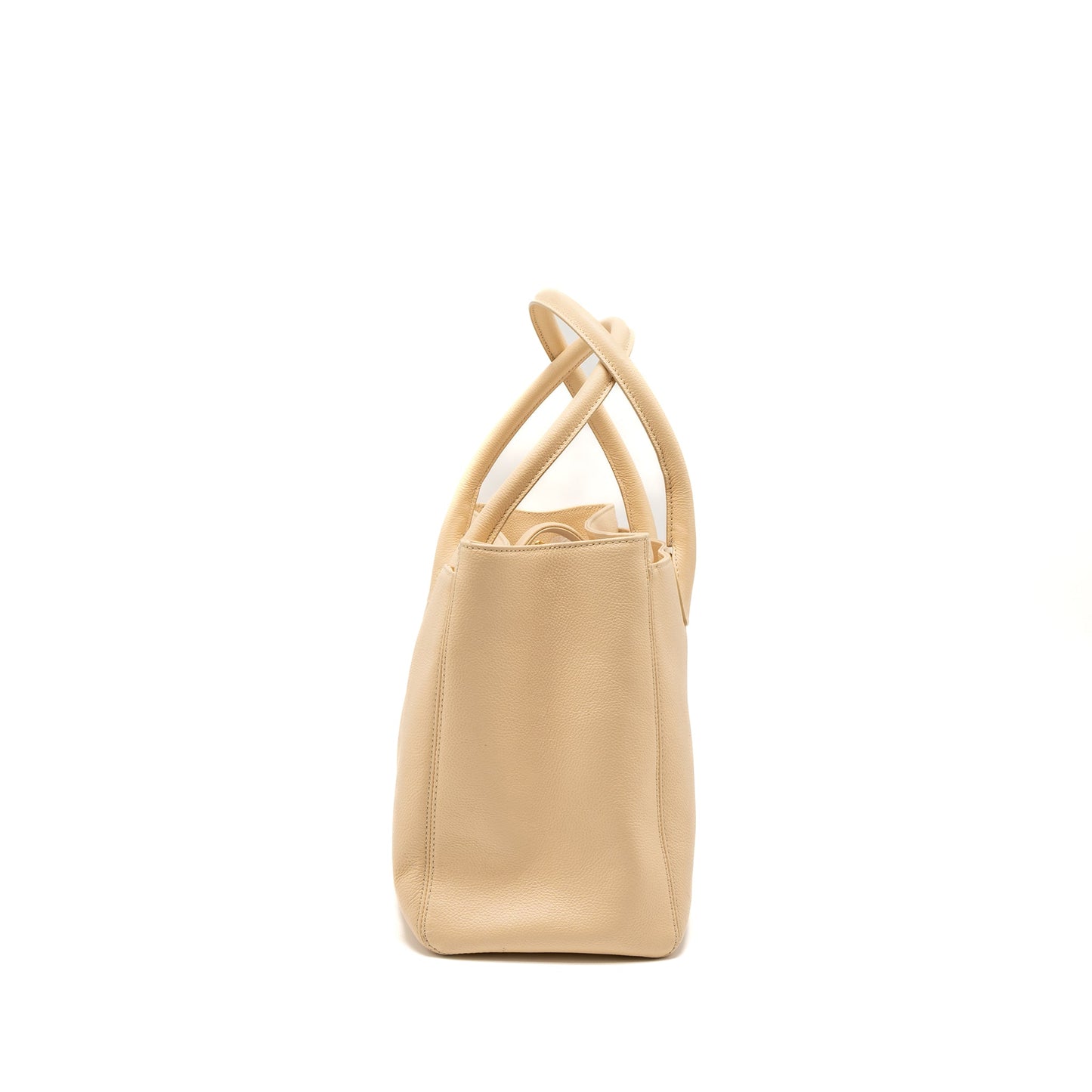 Chanel Cerf Tote Bag Grained Calfskin Beige