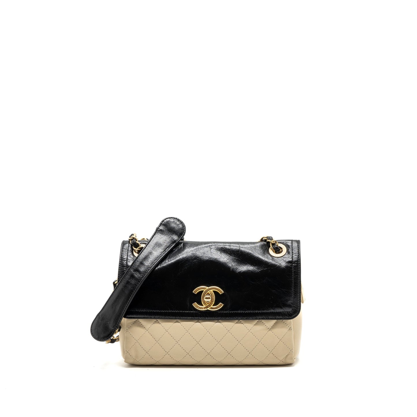 Chanel Medium In The Mix Flap Bag Leather Black/Beige/Cream