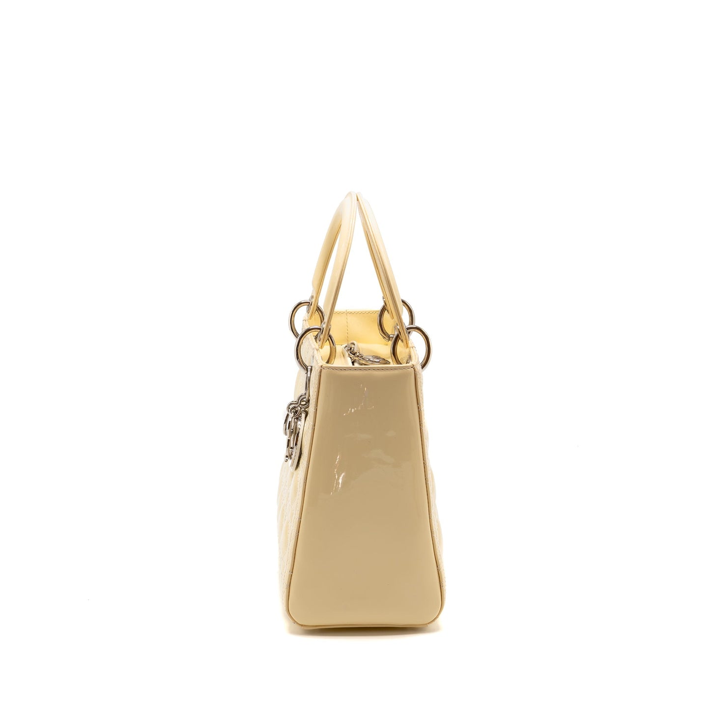 Dior Medium Lady Dior Patent Light Yellow