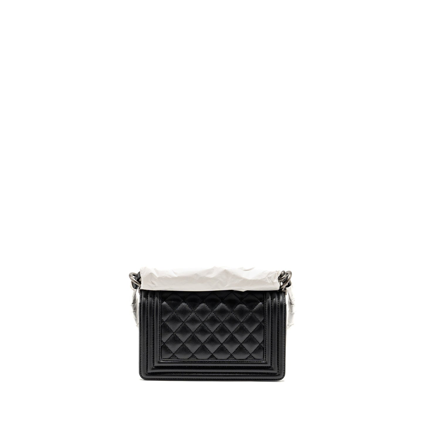 Chanel Small Boy Bag Caviar BLACK Ruthenium  (Microchip)