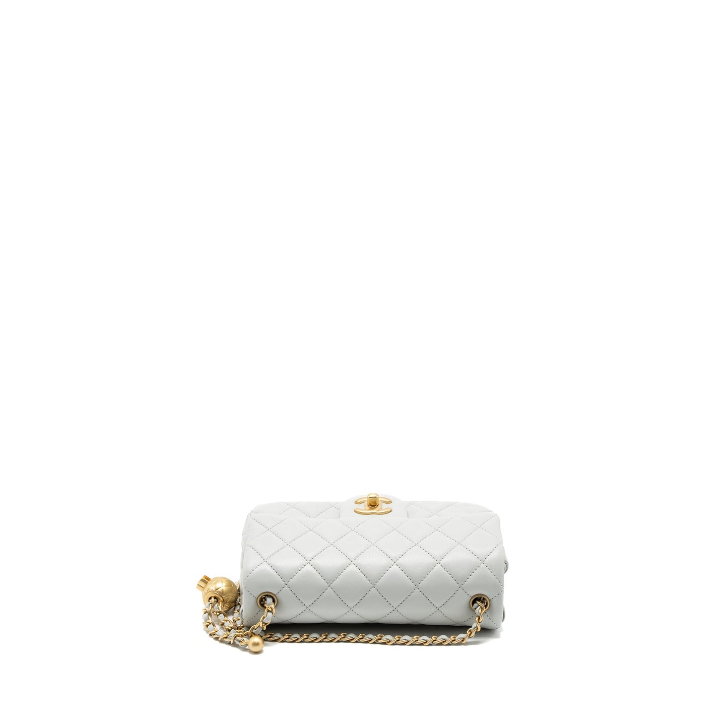 Chanel Pearl Crush Mini Rectangular Lambskin Light Grey Brushed  (Microchip)