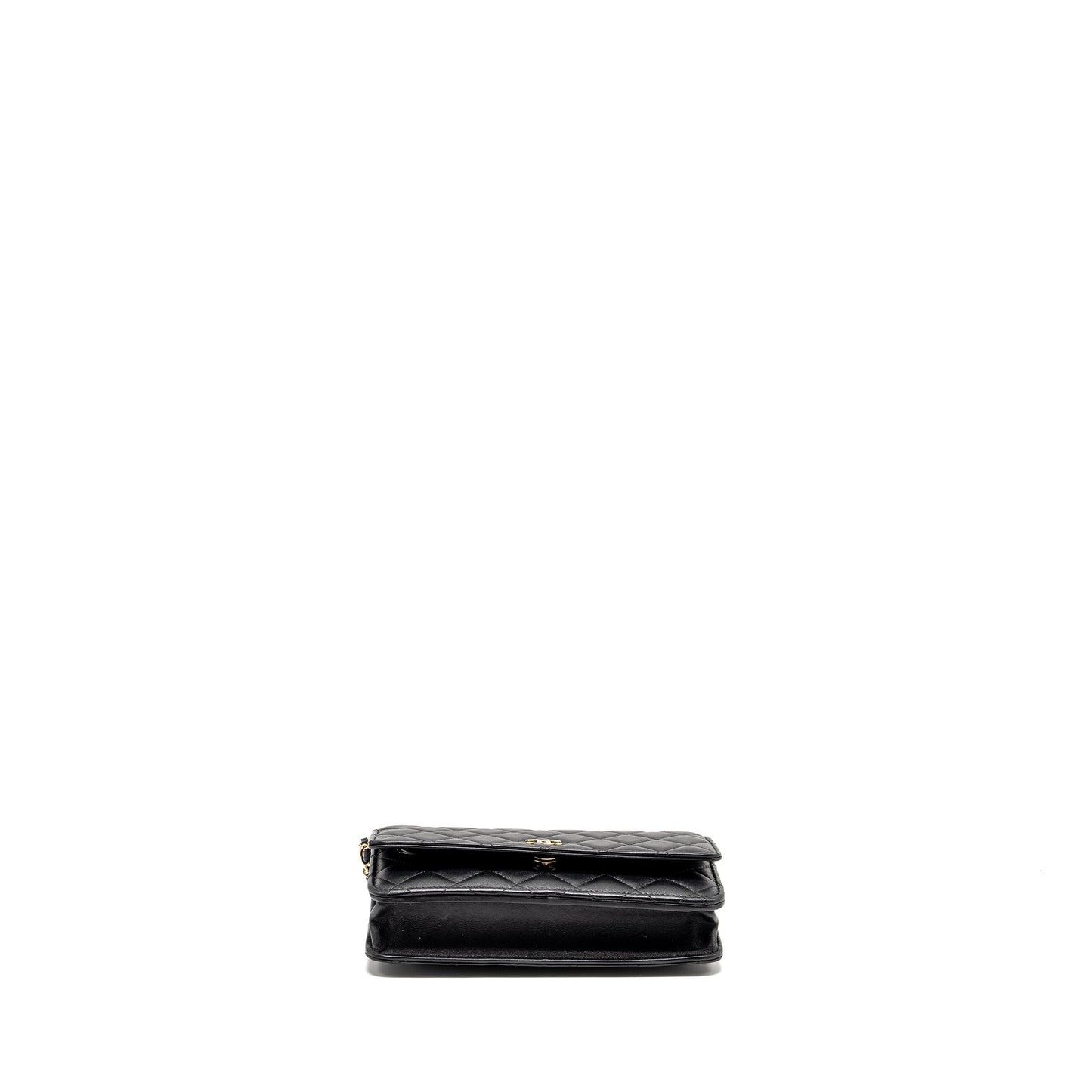 Chanel Pearl Chain Wallet On Chain Lambskin Black L(microchip)