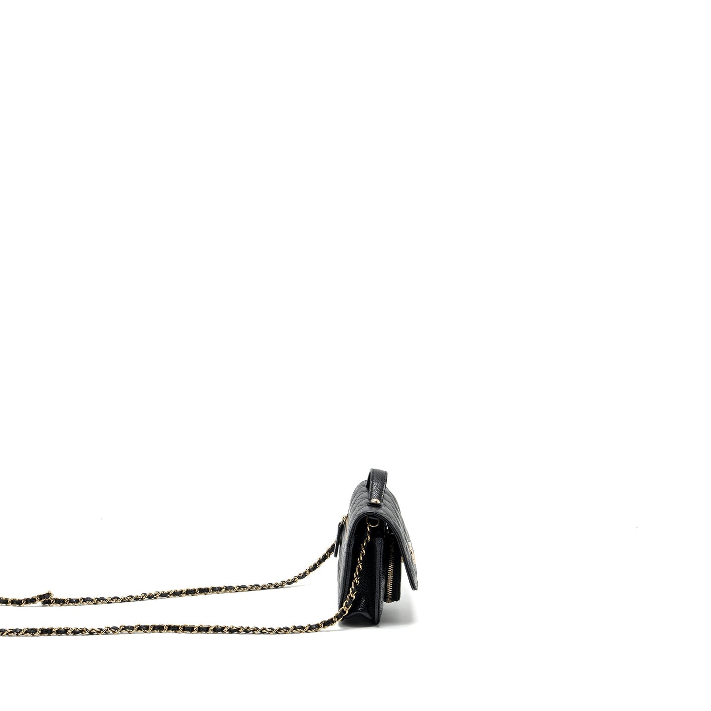 Chanel mini business affinity flap bag with chain caviar black L (microchip)