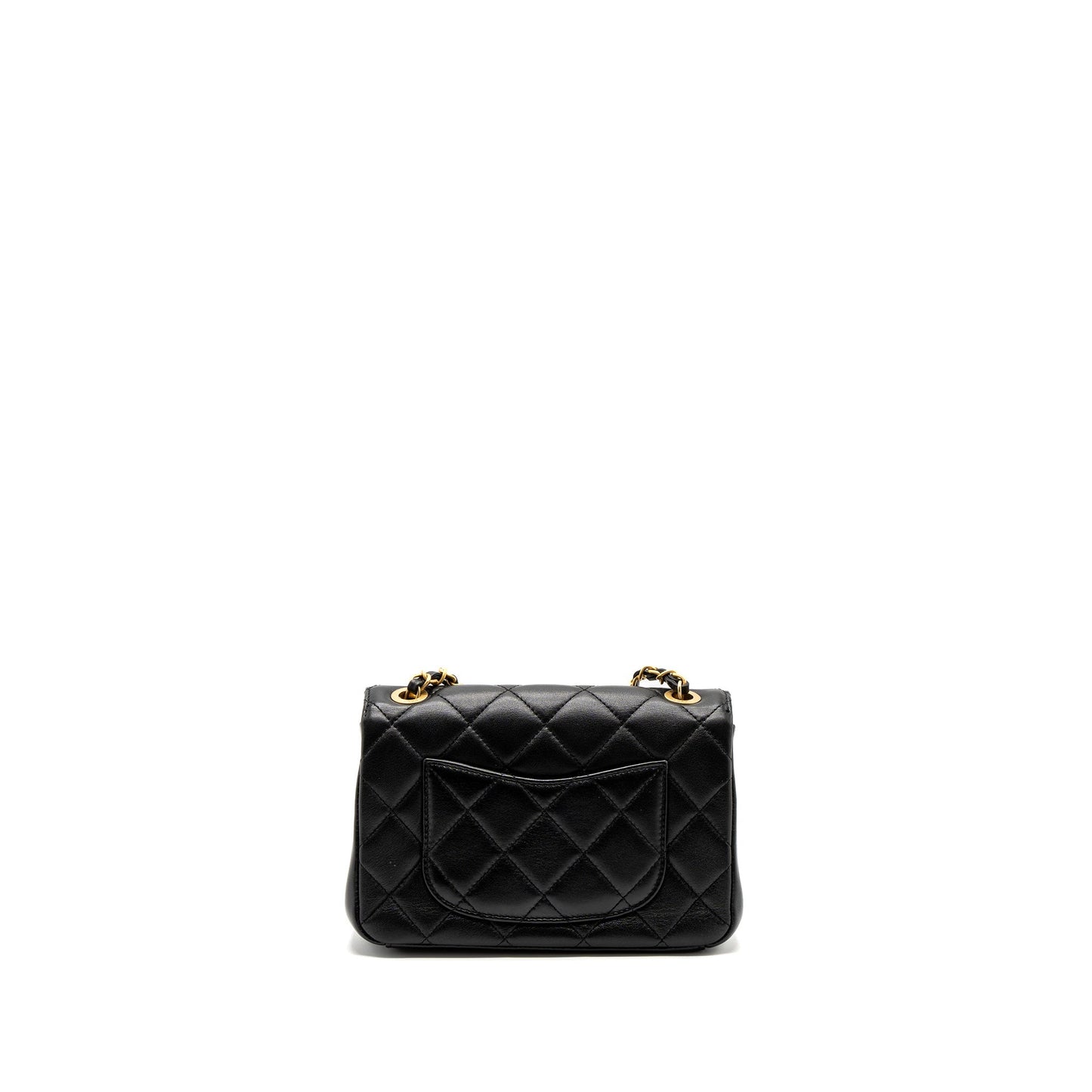 Chanel limited edition quilted flap bag lambskin black  (microchip)