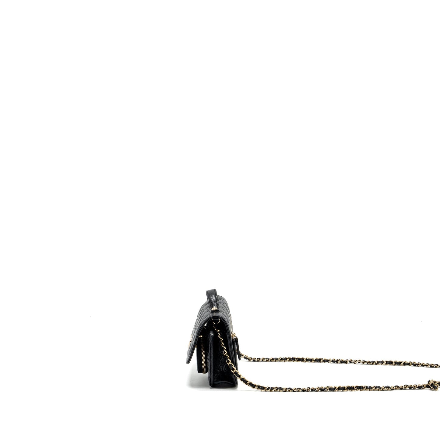 Chanel mini business affinity flap bag with chain caviar black L (microchip)