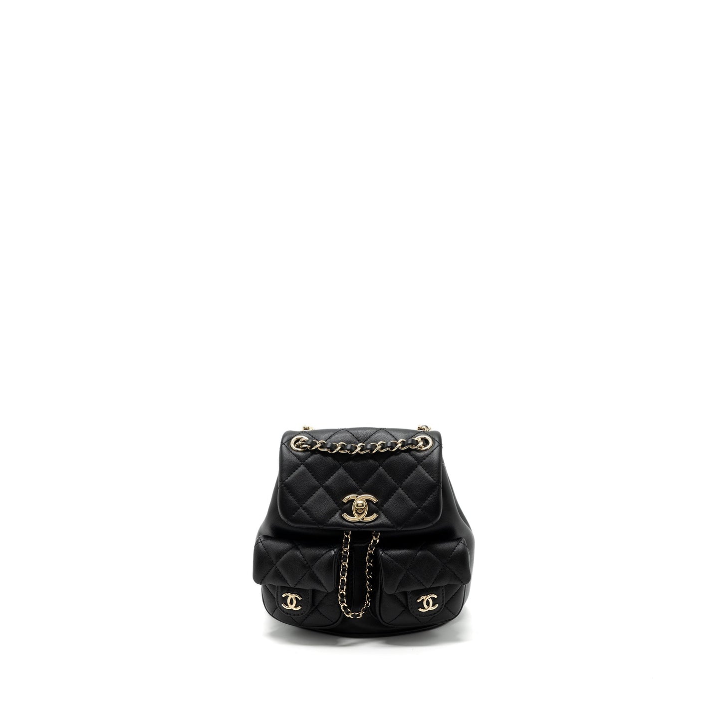 Chanel 23A mini triple pack backpack calfskin black L (microchip )