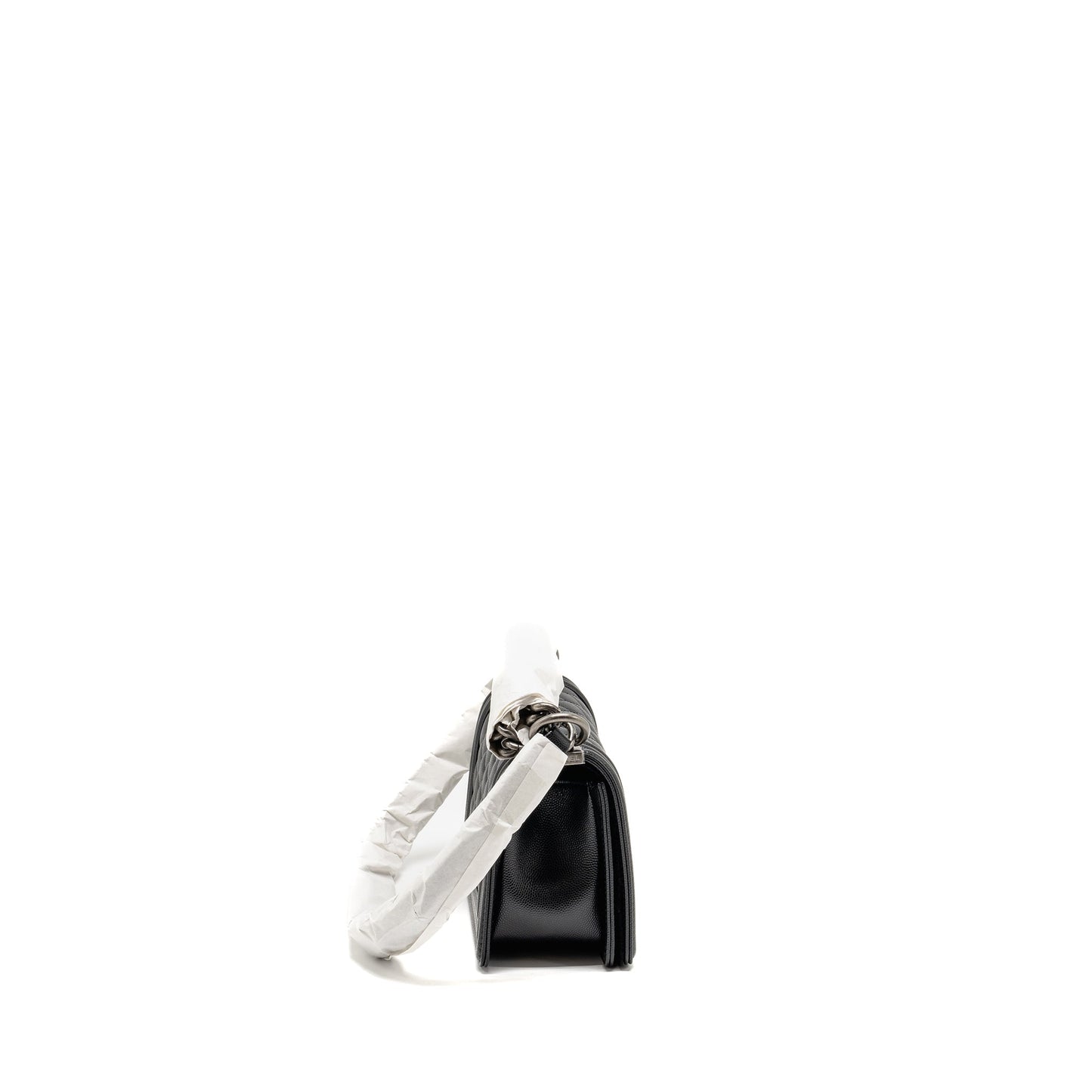 Chanel Small Boy Bag Caviar BLACK Ruthenium  (Microchip)