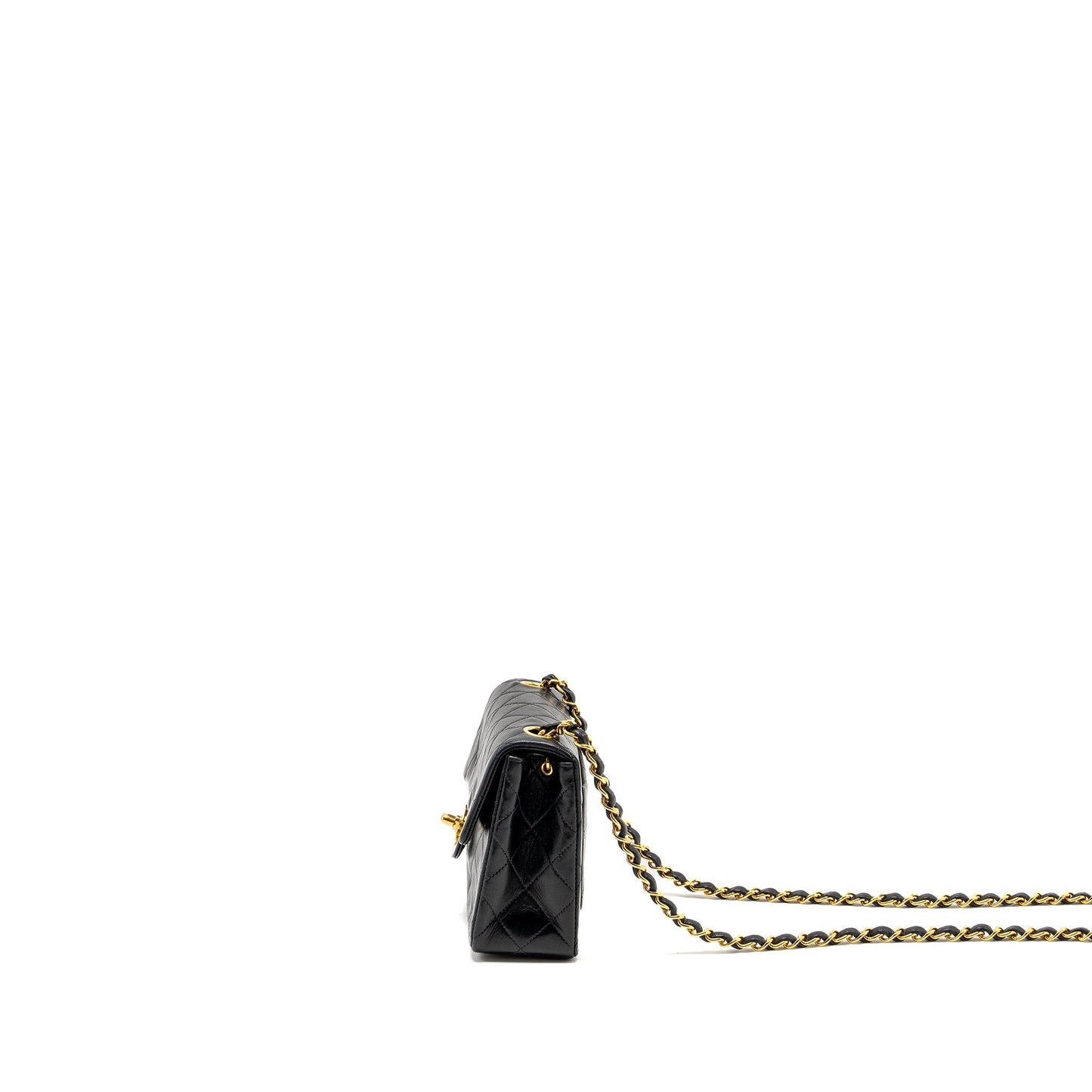 Chanel  Mini Square Flap Bag Lambskin Black