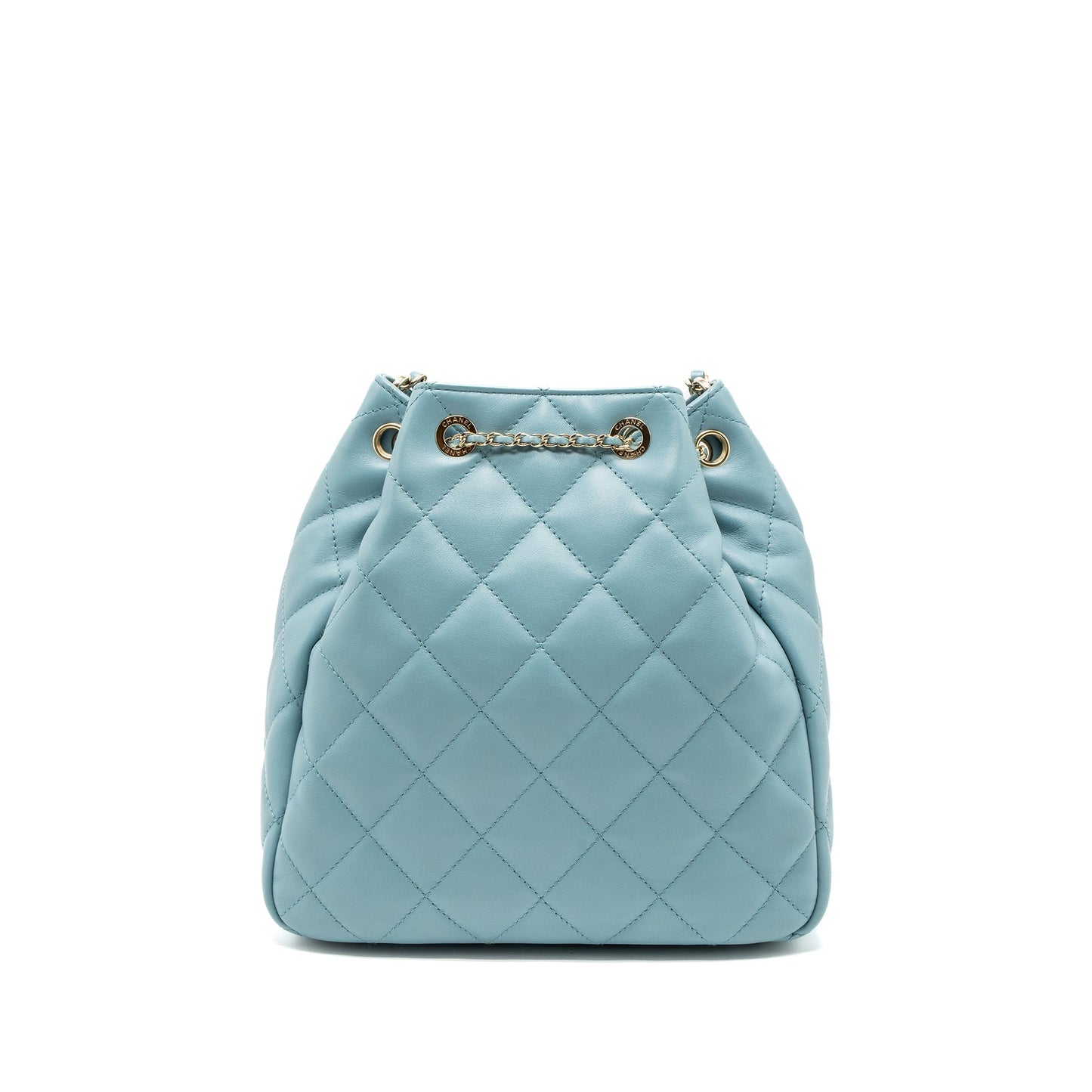 Chanel Bucket Bag Calfskin Light Blue L