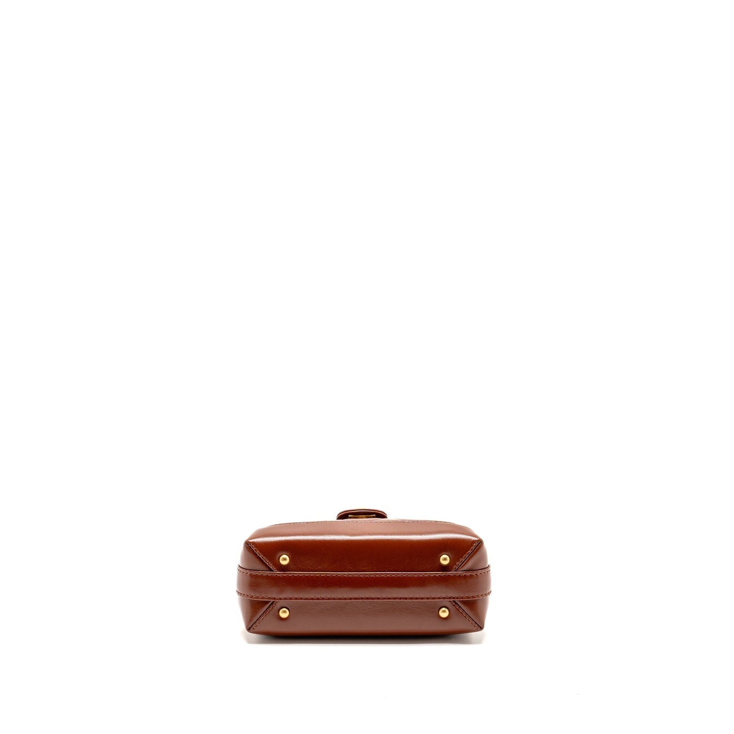 Chanel 24a Small Top Handle Doctor Bag Quilted Shiny Lambskin Caramel (microchip)