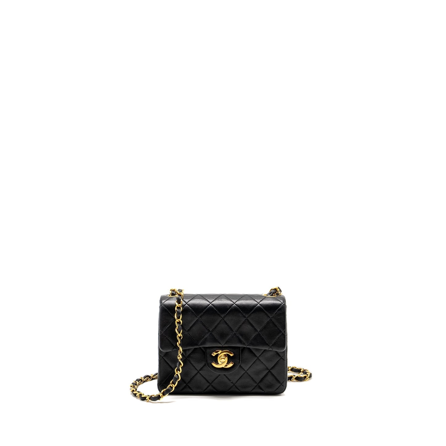 Chanel  Mini Square Flap Bag Lambskin Black