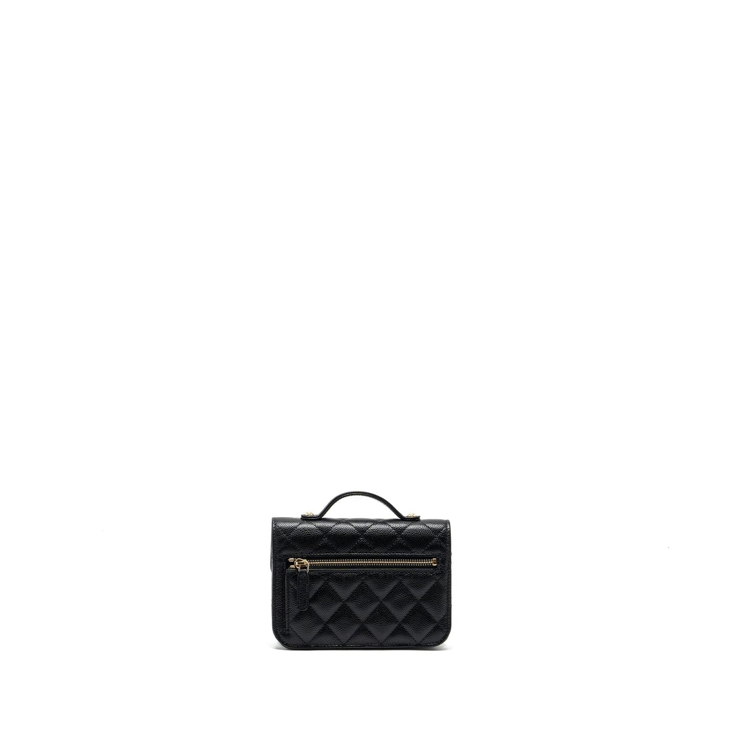 Chanel mini business affinity flap bag with chain caviar black L (microchip)