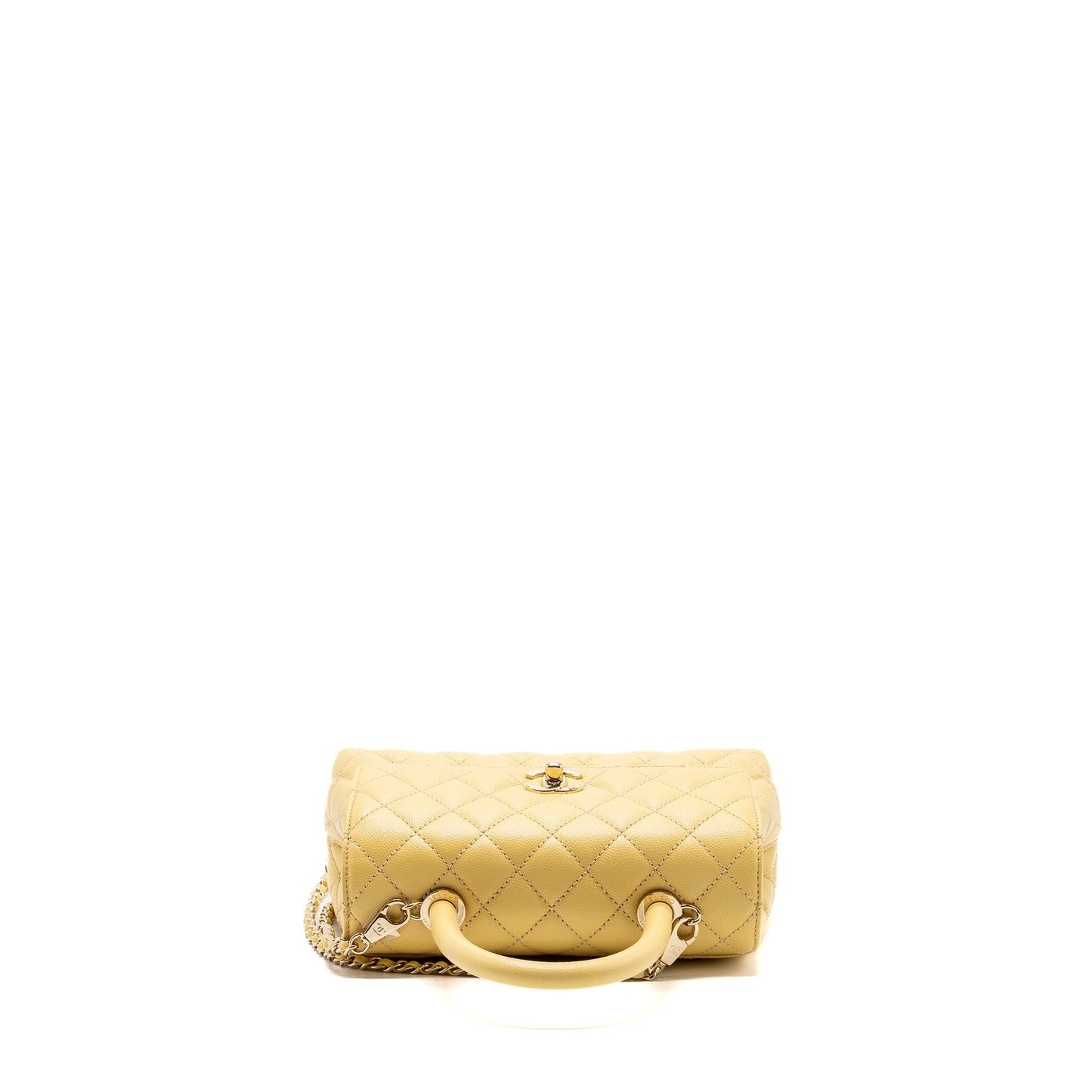 Chanel small coco handle caviar 22P light yellow L (microchip)