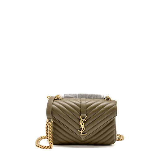 Saint Laurent/ Medium College Purse Quilted Lambskin Anemone Green