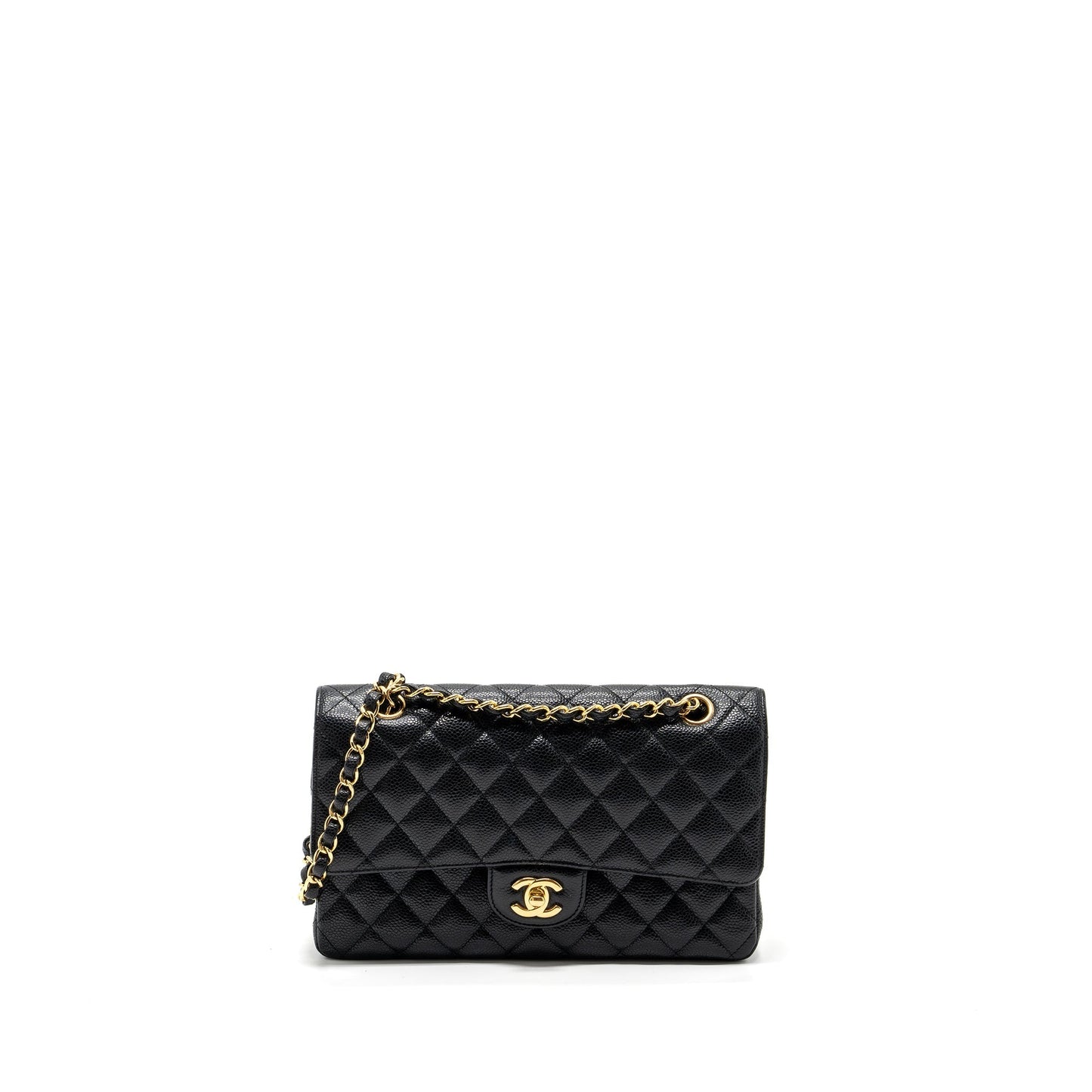 Chanel medium classic double flap bag caviar