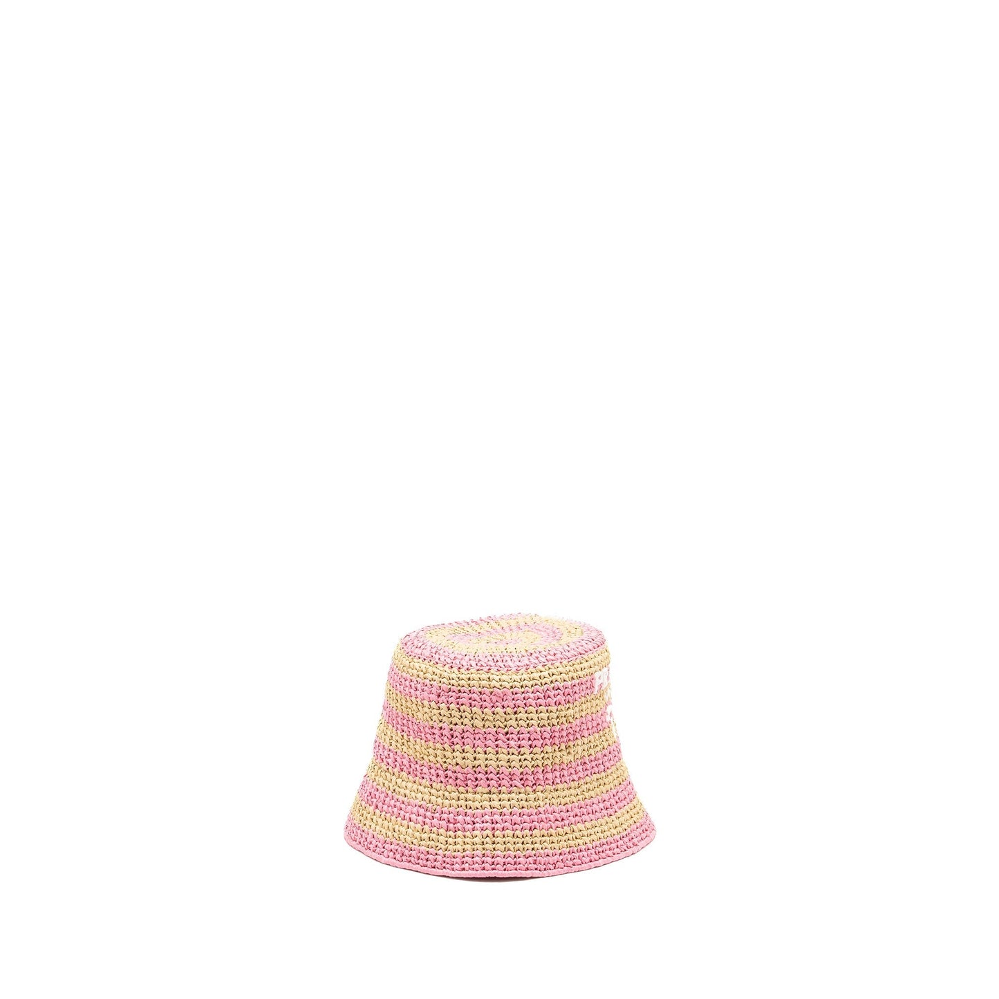 Prada Size M Bucket Hat Raffia Pink/Tan
