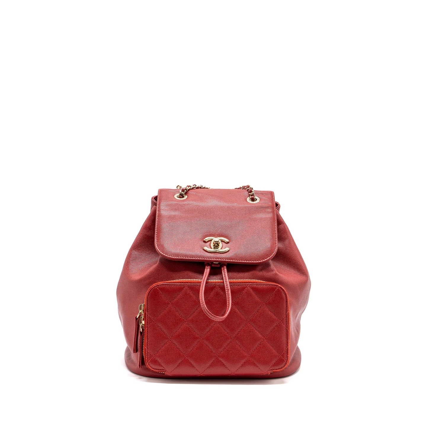 Chanel affinity backpack caviar red