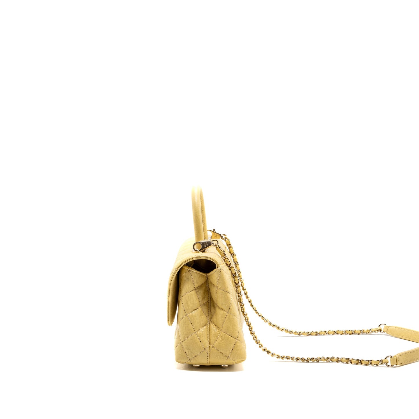 Chanel small coco handle caviar 22P light yellow L (microchip)