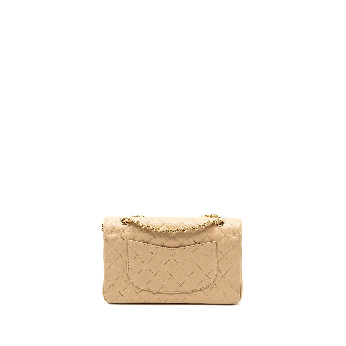 Chanel medium classic double flap bag caviar beige