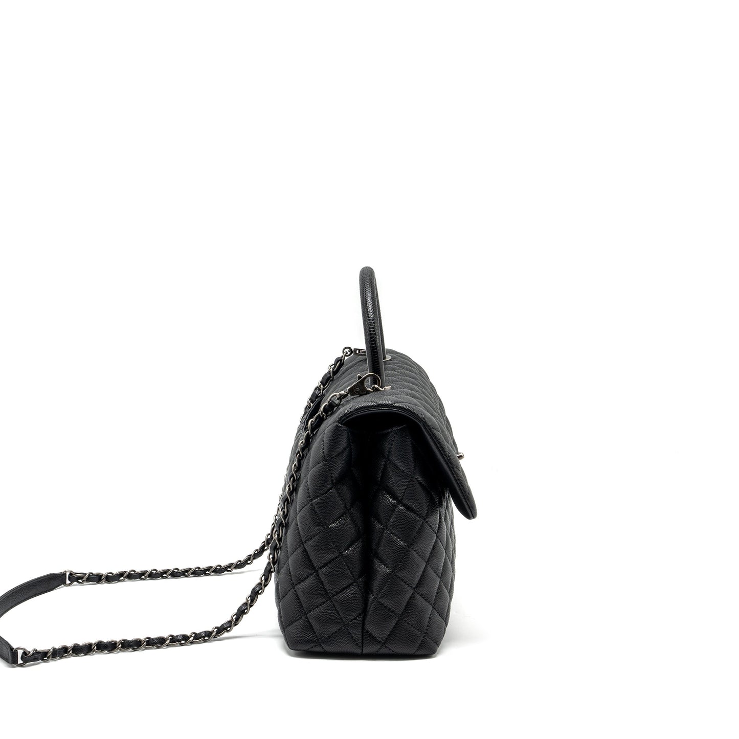 Chanel Large Coco Handle Caviar Black Ruthenium Hardware