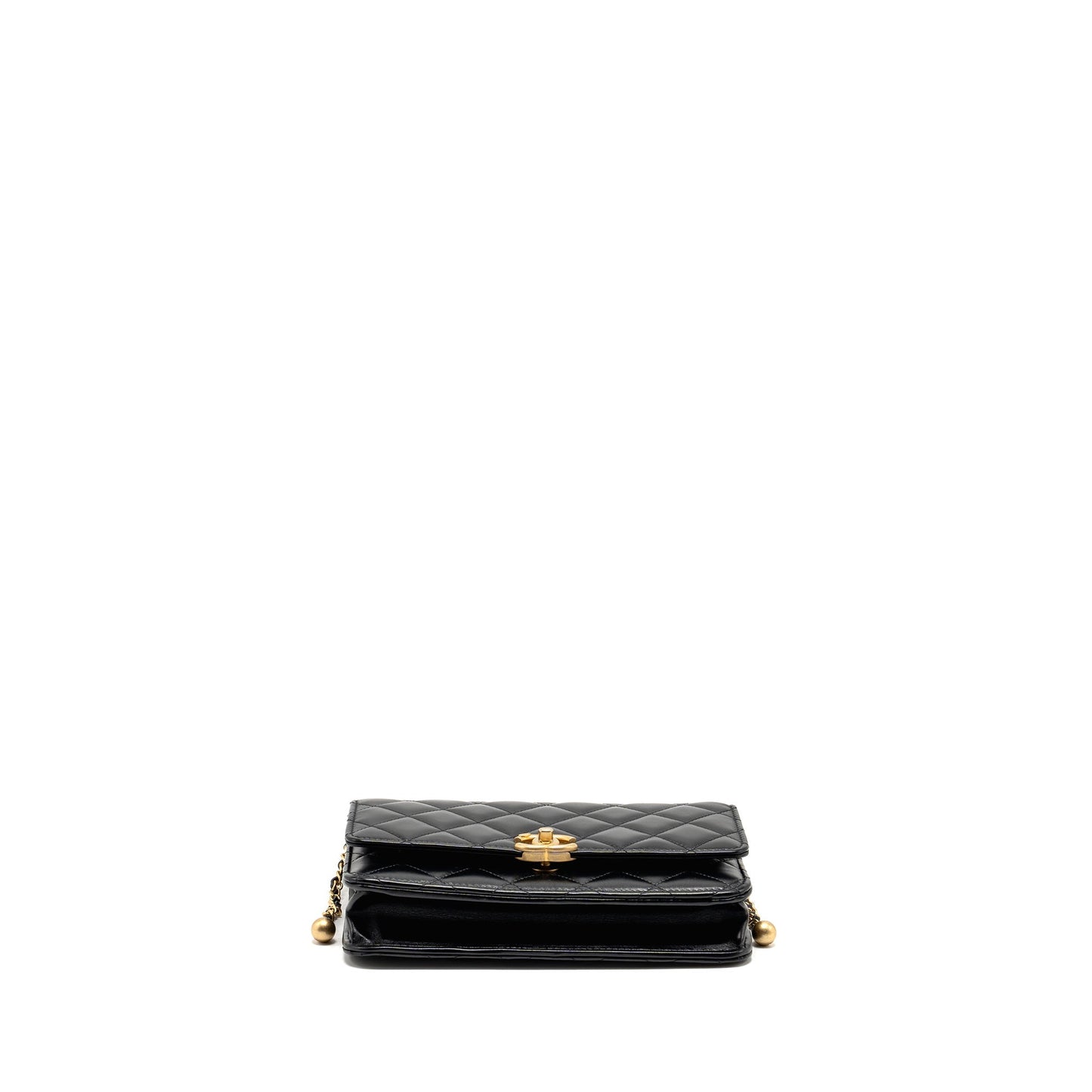Chanel 24c Gold Crush Wallet On Chain Calfskin Black (microchip)