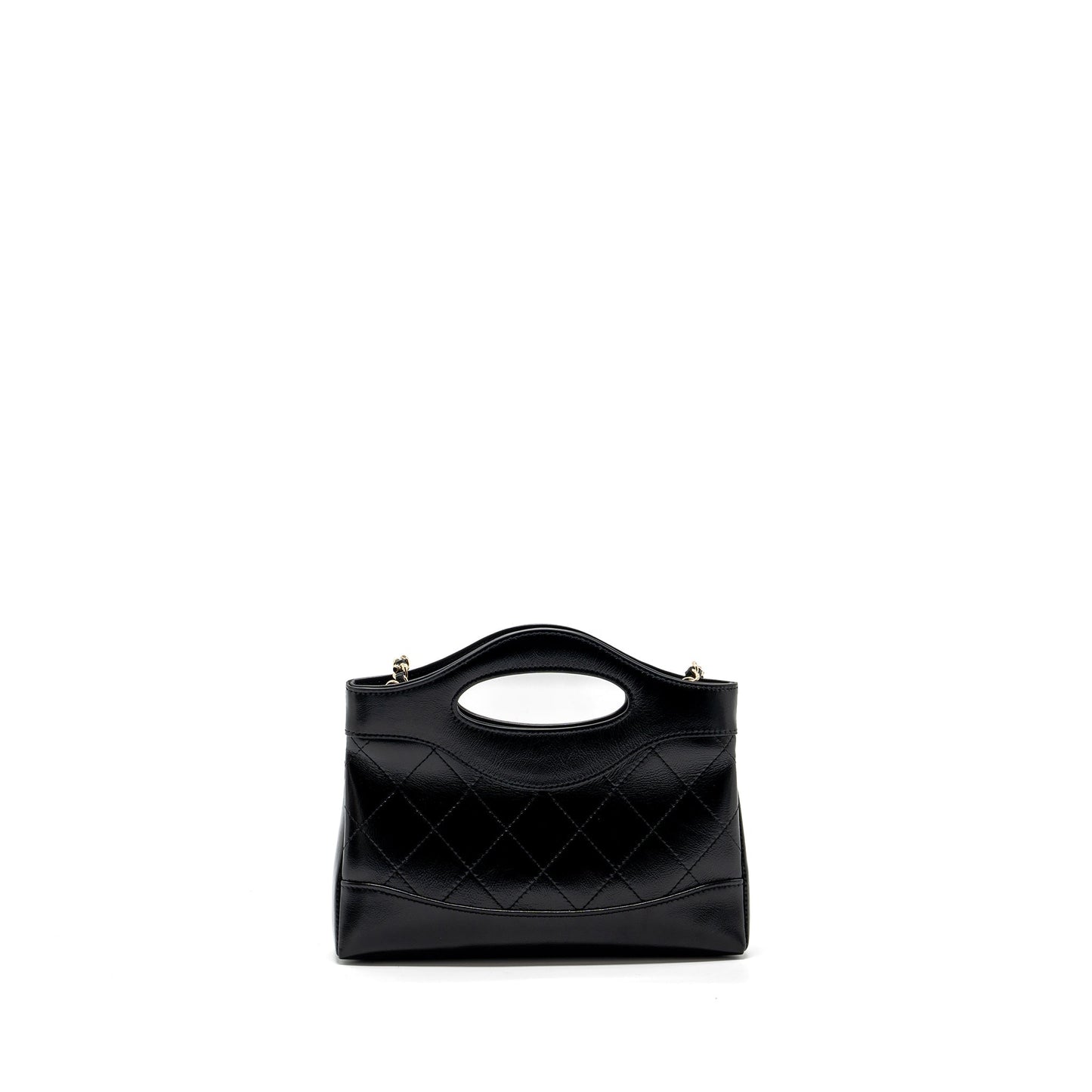 Chanel 24C mini 31 clutch with chain shiny calfskin black L (microchip)