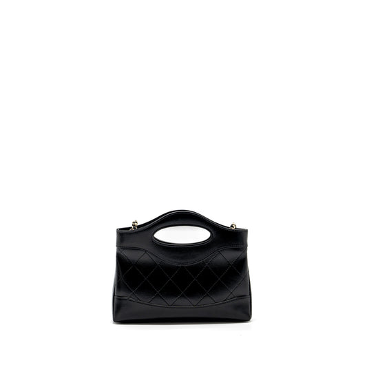Chanel 24C mini 31 clutch with chain shiny calfskin black L (microchip)