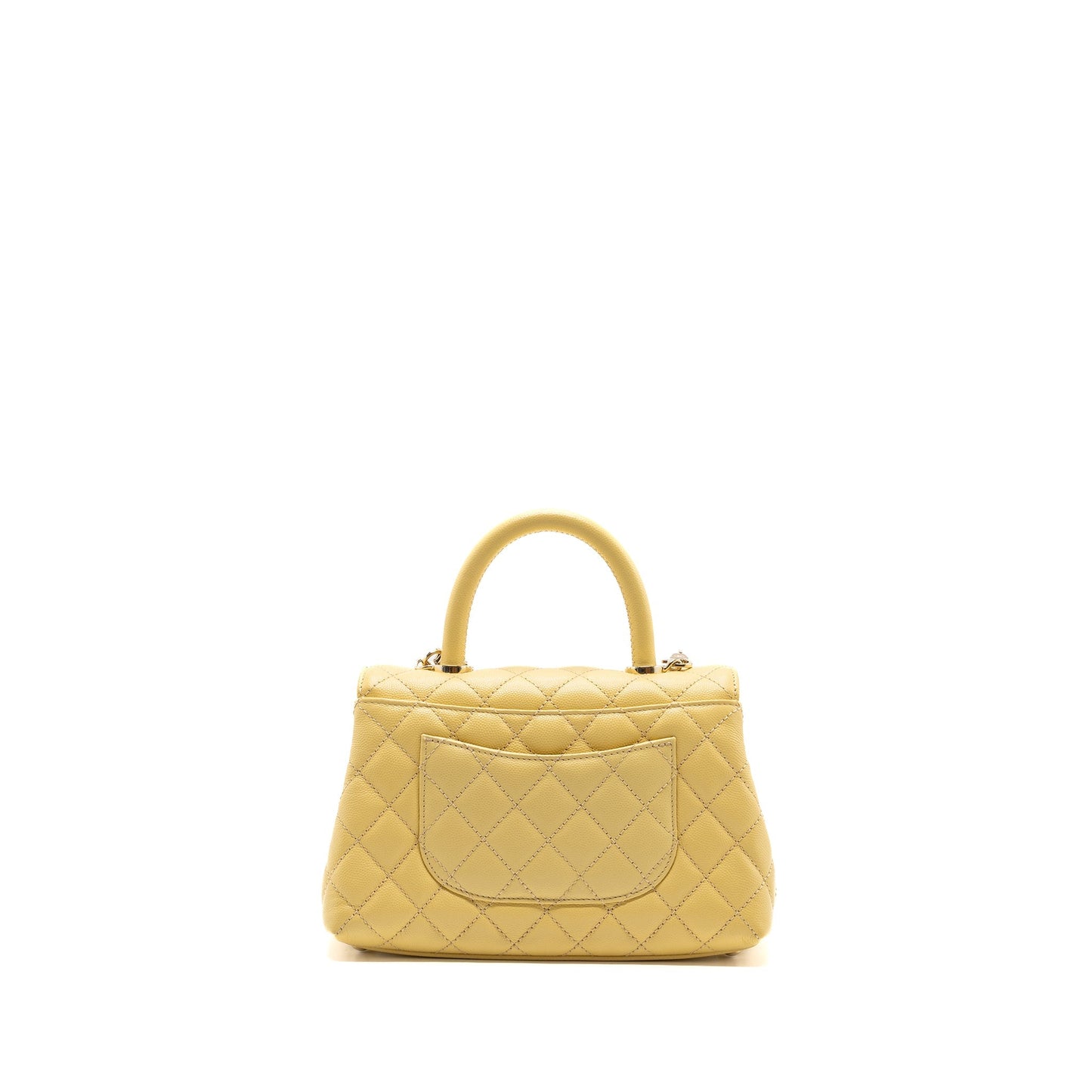 Chanel small coco handle caviar 22P light yellow L (microchip)