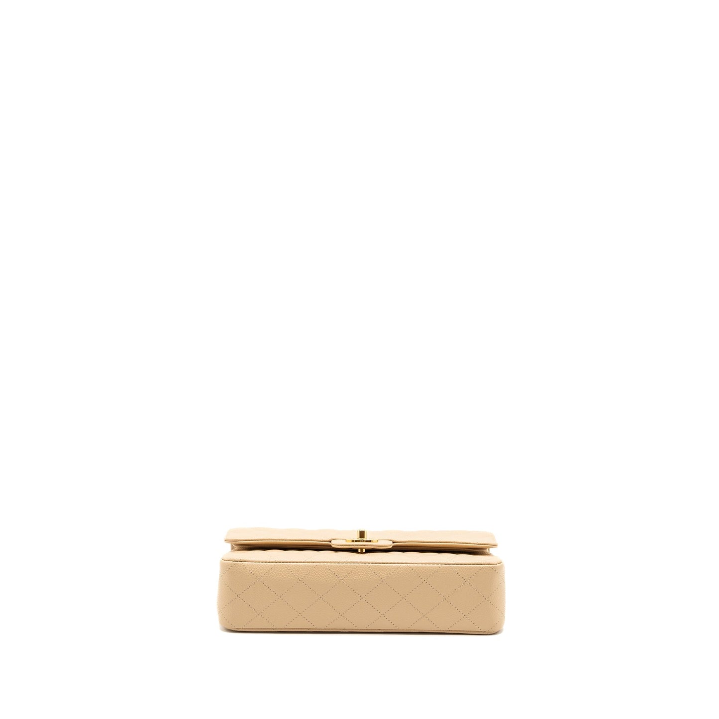 Chanel medium classic double flap bag caviar beige