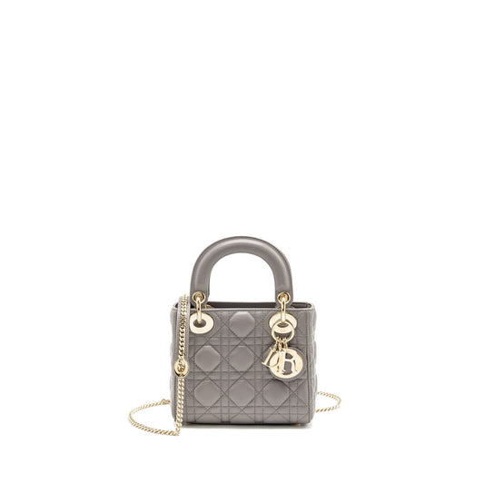 Dior Mini Lady Dior Lambskin Grey