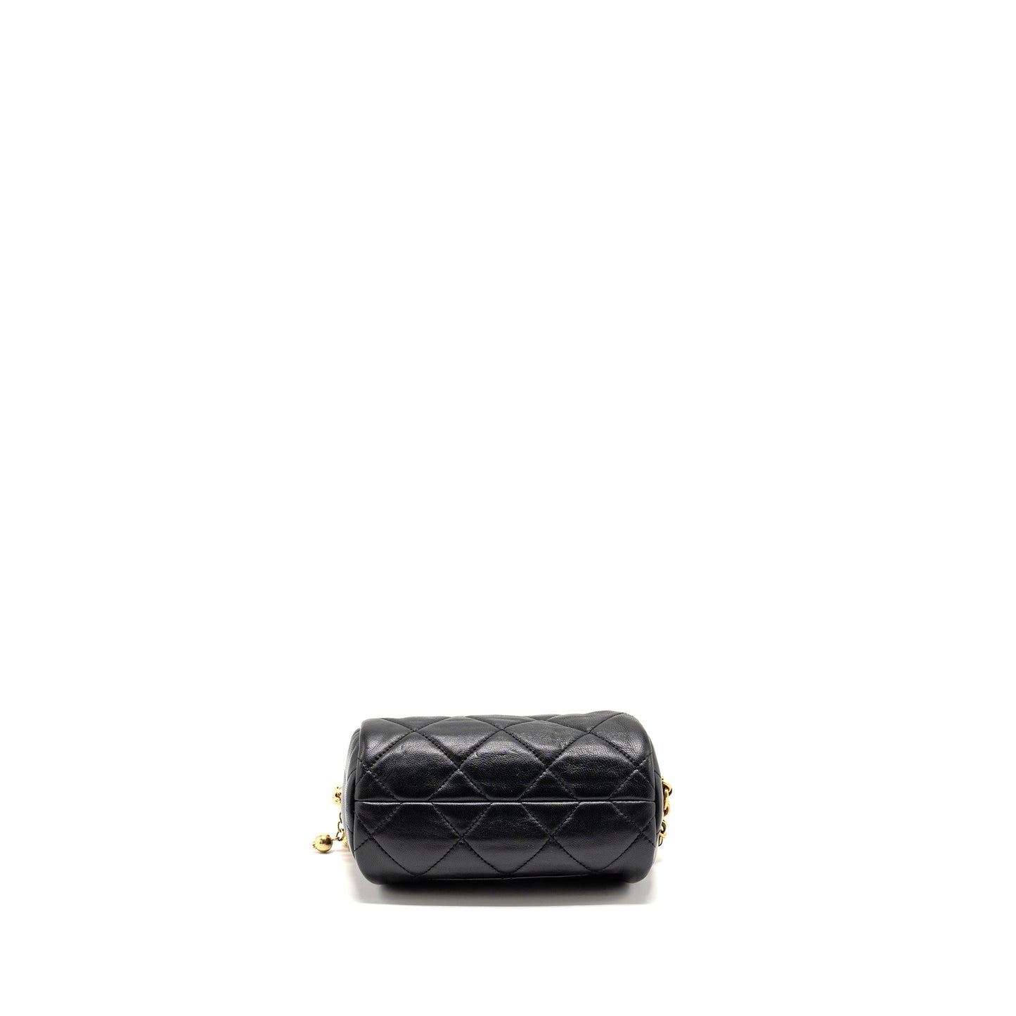 Chanel 22a Detail Chain Bowling Bag Lambskin Black  (microchip)