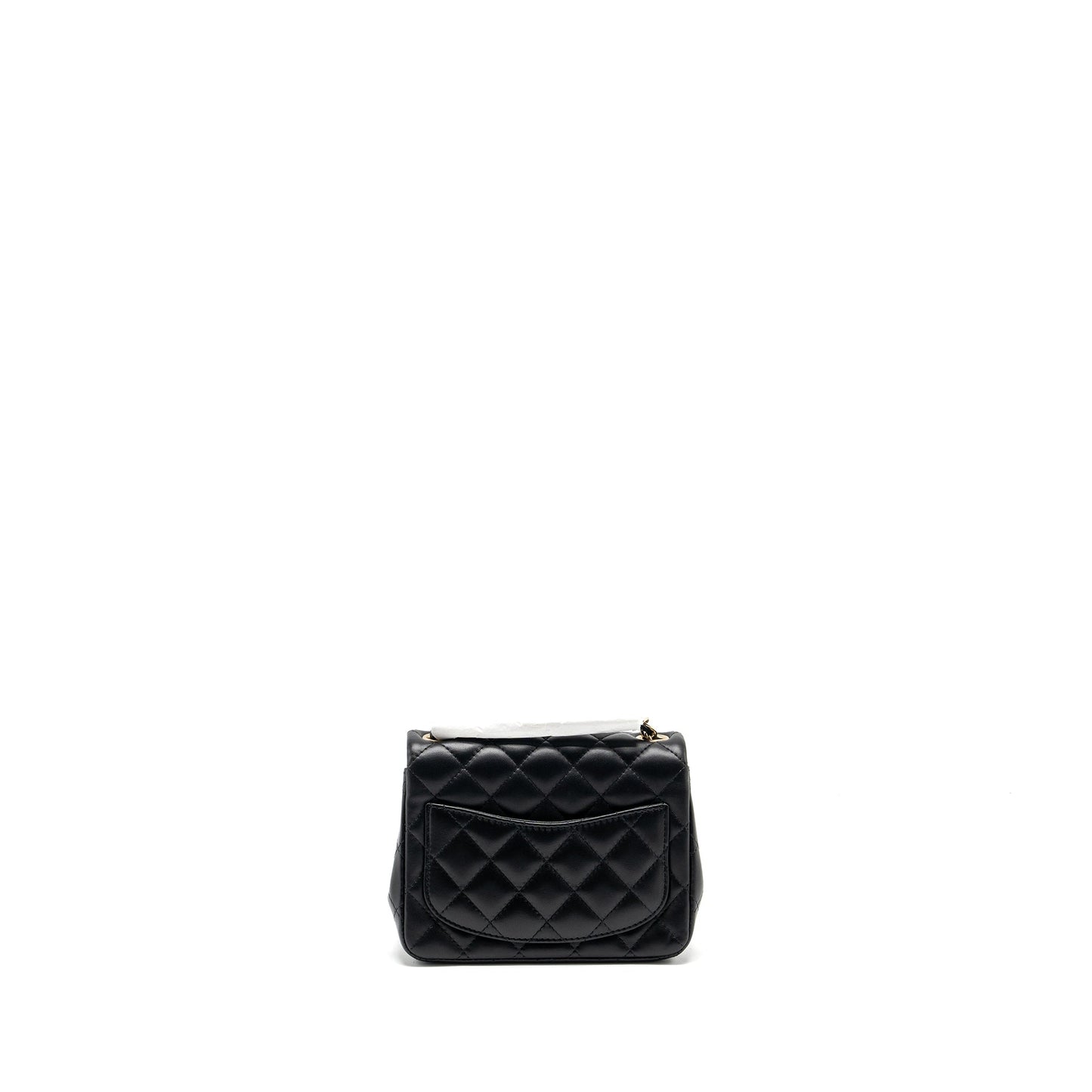 Chanel mini square flap bag lambskin black L (microchip)