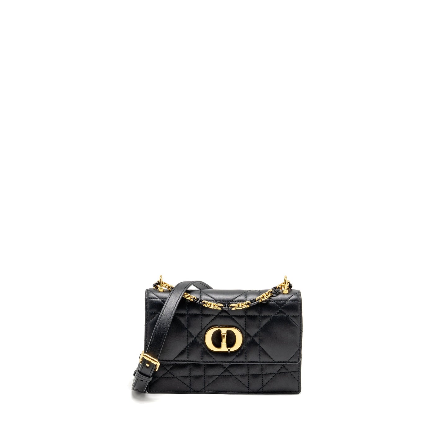 Dior Miss Caro Mini Purse with Chain Lambskin Black Multicolour Hardware