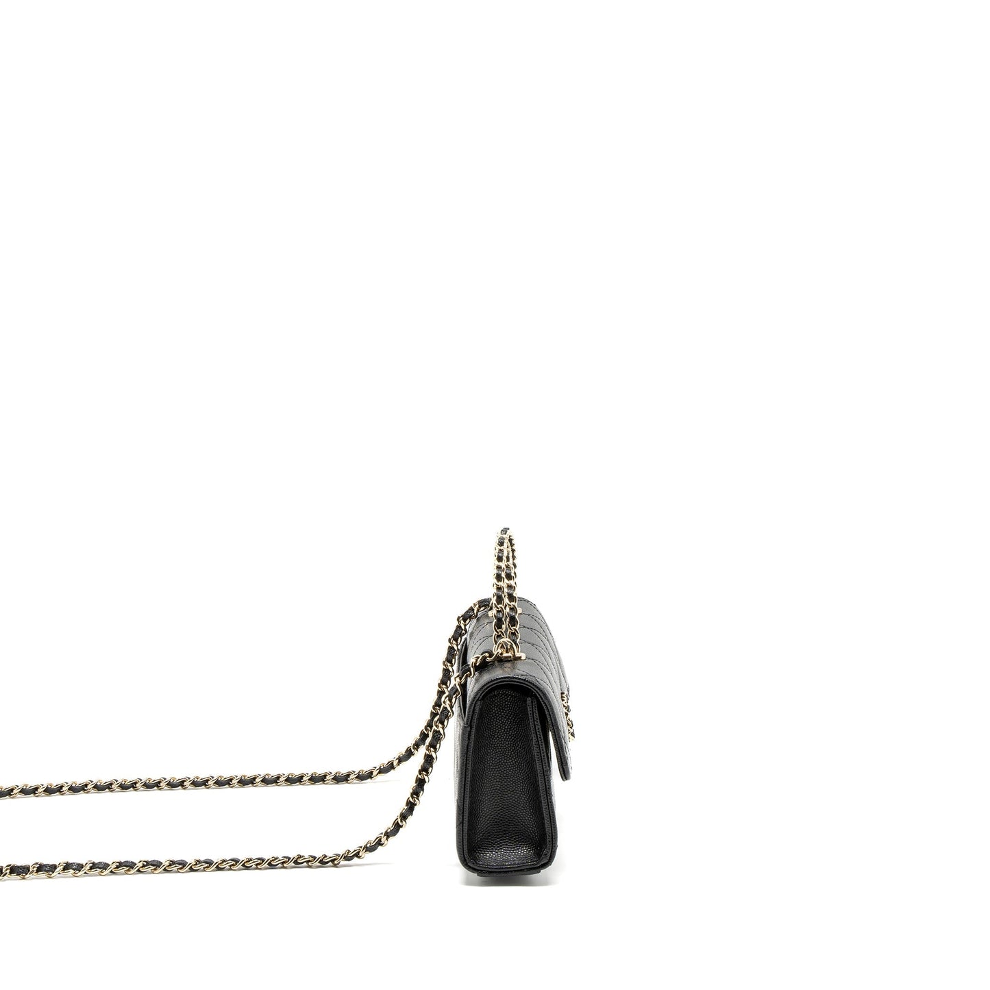 Chanel 23P Top Handle Mini Flap Bag Caviar Black L (Mcrochip)