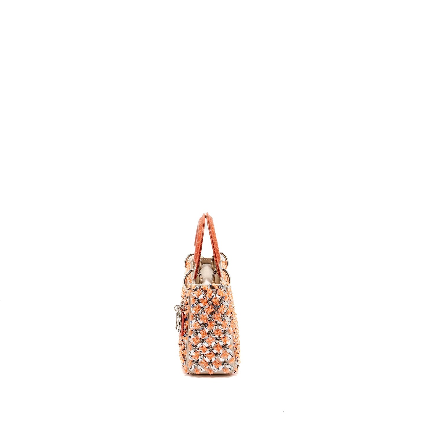 Dior Mini Lady Dior limited edition velvet / alligator / sequin light pink