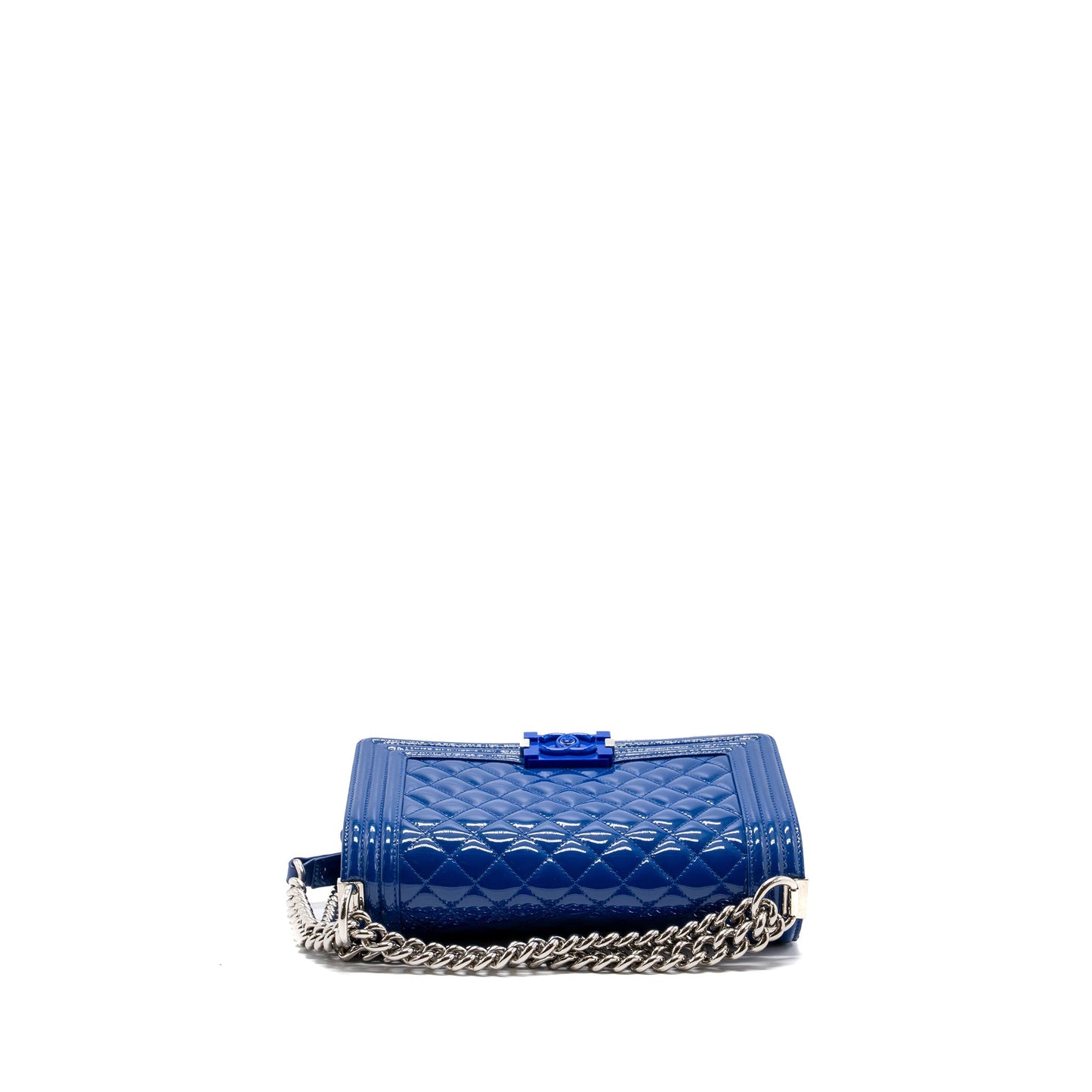 Chanel Medium Boy Bag Patent Dark Blue