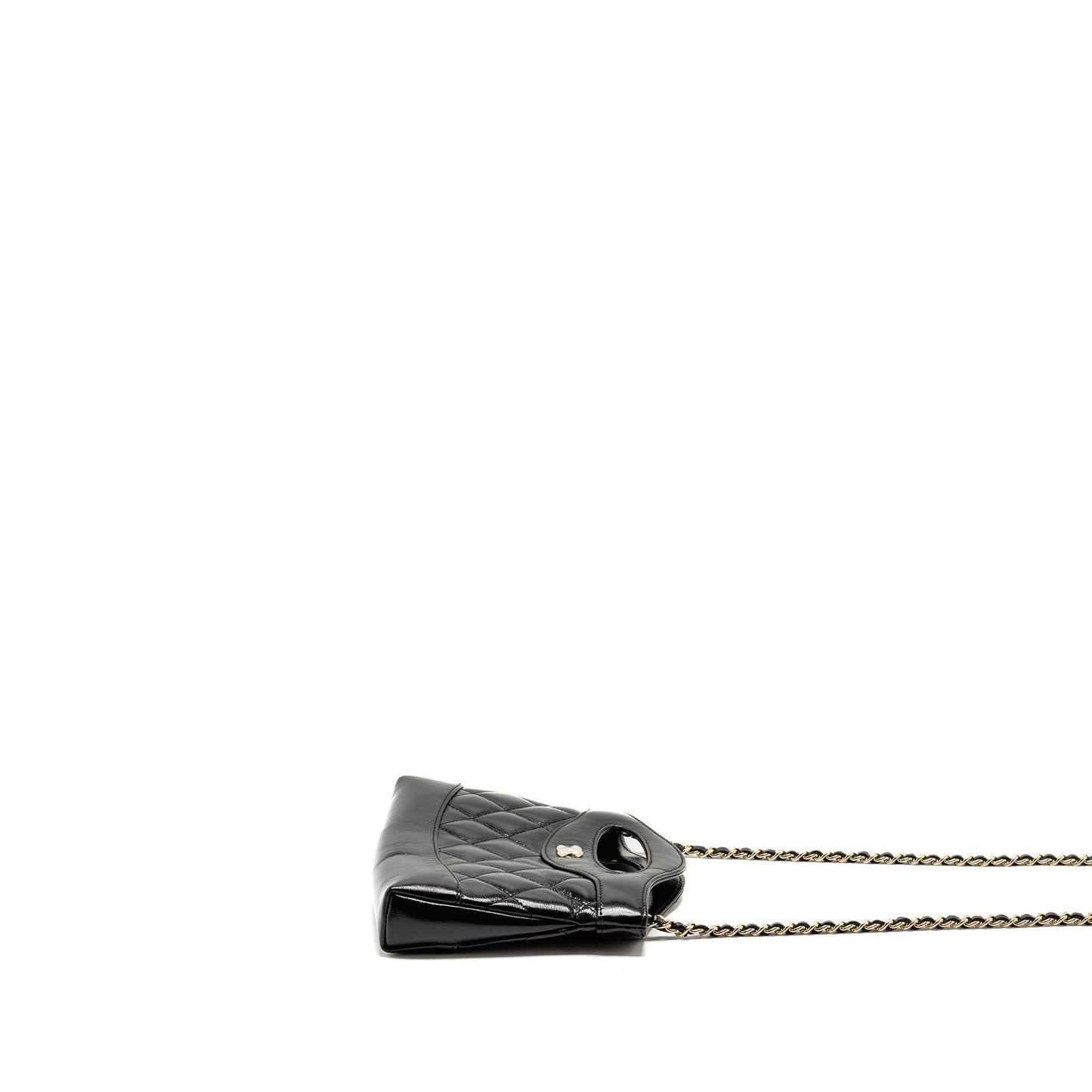Chanel Mini 31 Clutch with Chain Shiny Calfskin Black L (Microchip)