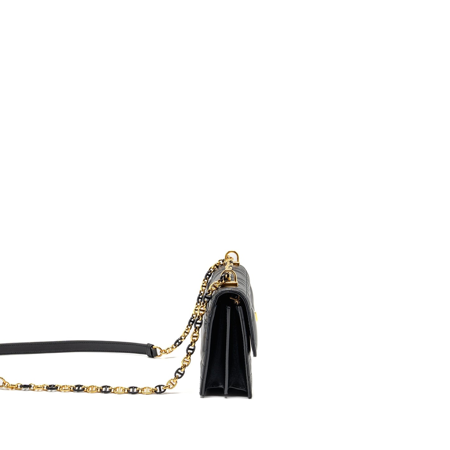 Dior Miss Caro Mini Purse with Chain Lambskin Black Multicolour Hardware