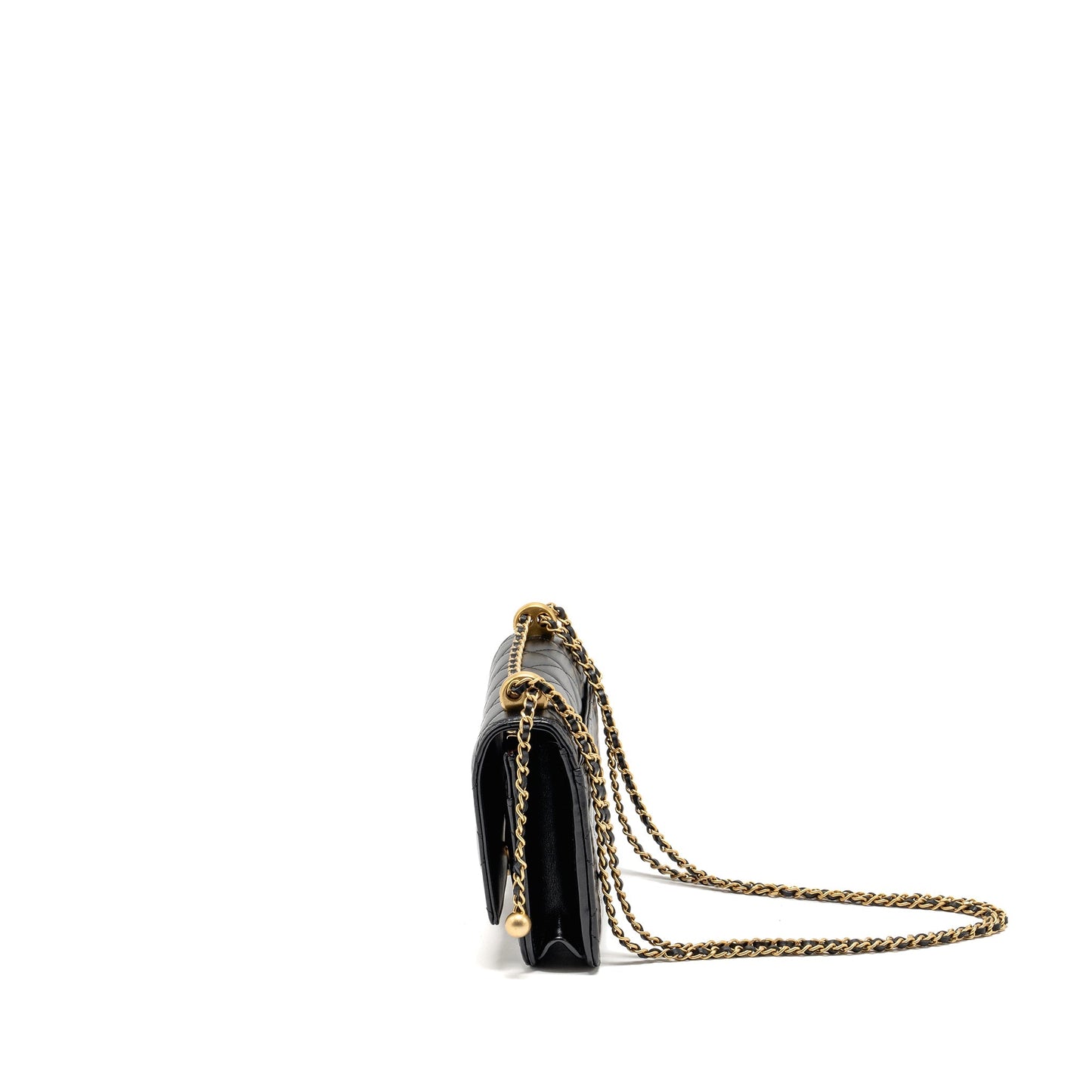 Chanel 24c Gold Crush Wallet On Chain Calfskin Black (microchip)